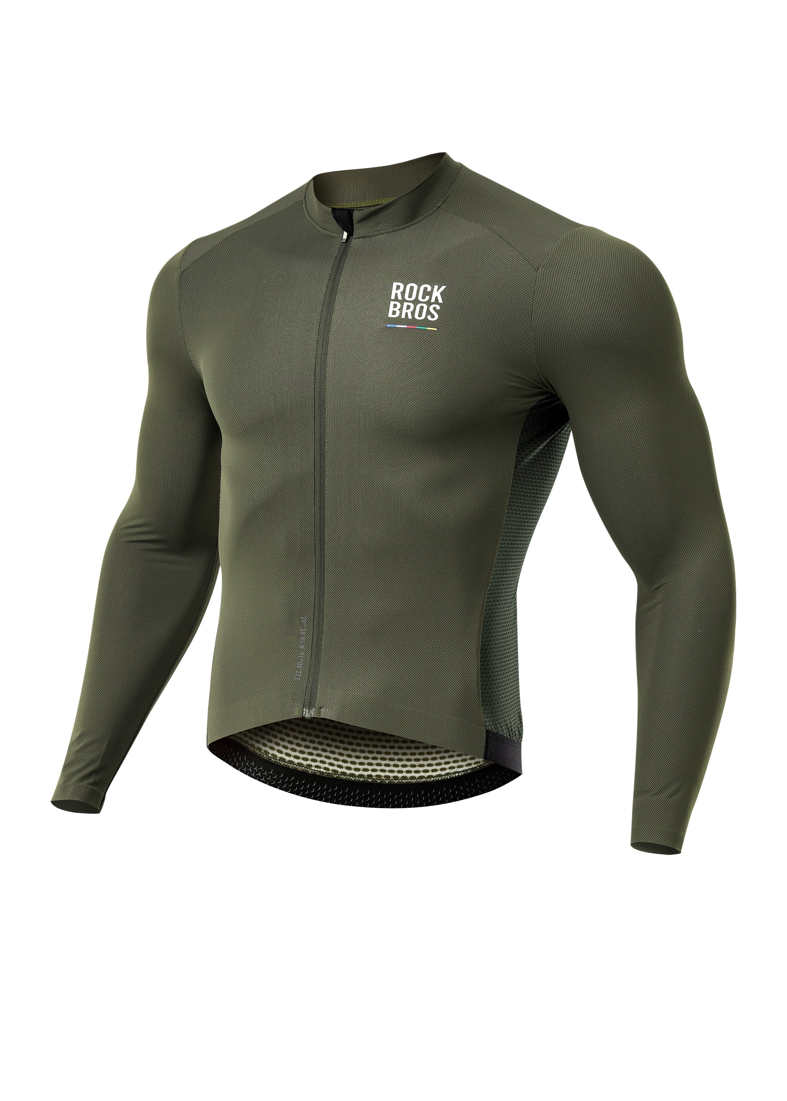 ROCKBROS Road-to-Sky Men's Cycling Long-Sleeved Jersey #Color_Army Green