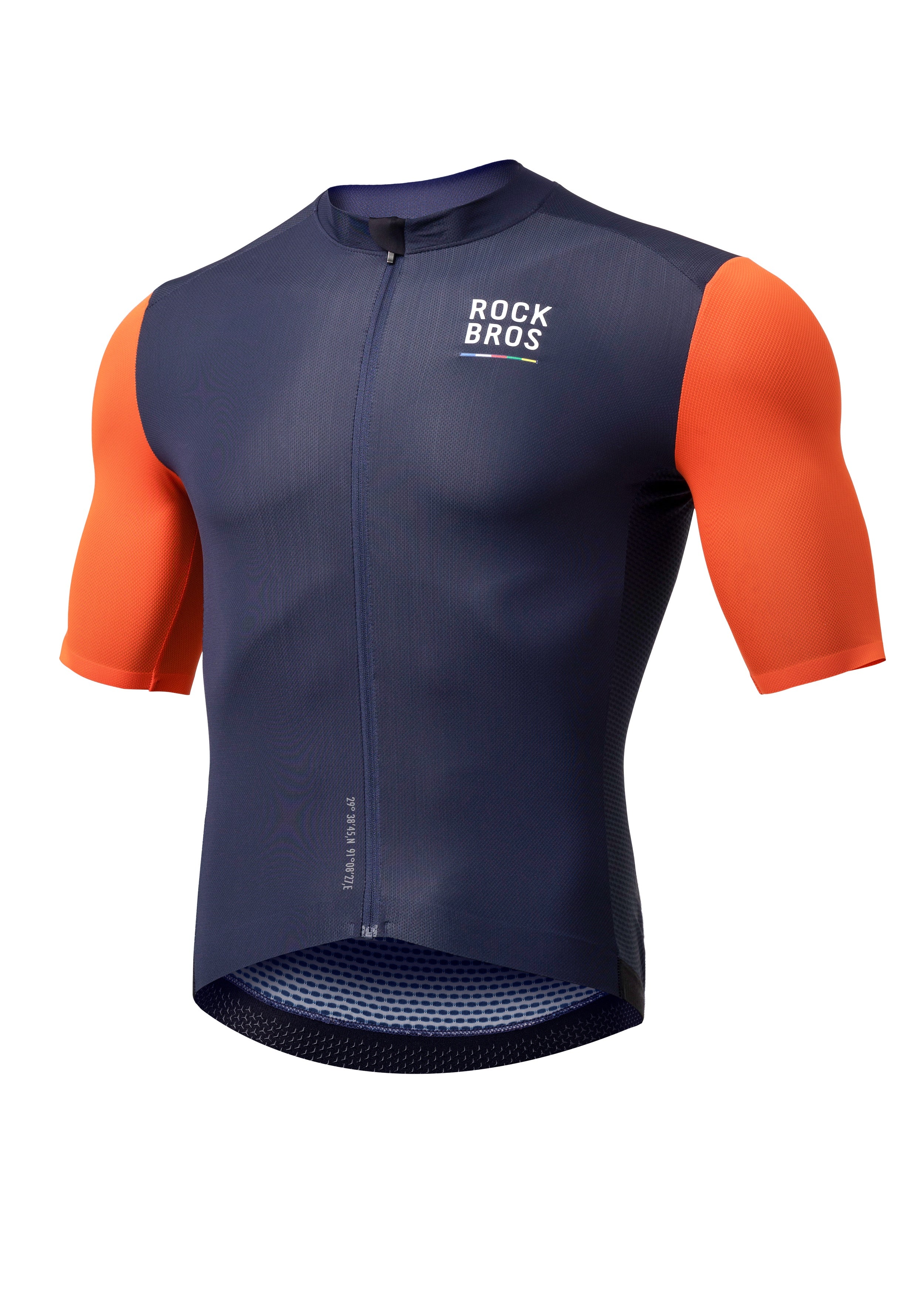 ROCKBROS Road-to-Sky Men's Cycling Short-Sleeved Jersey #Color_Navy Blue