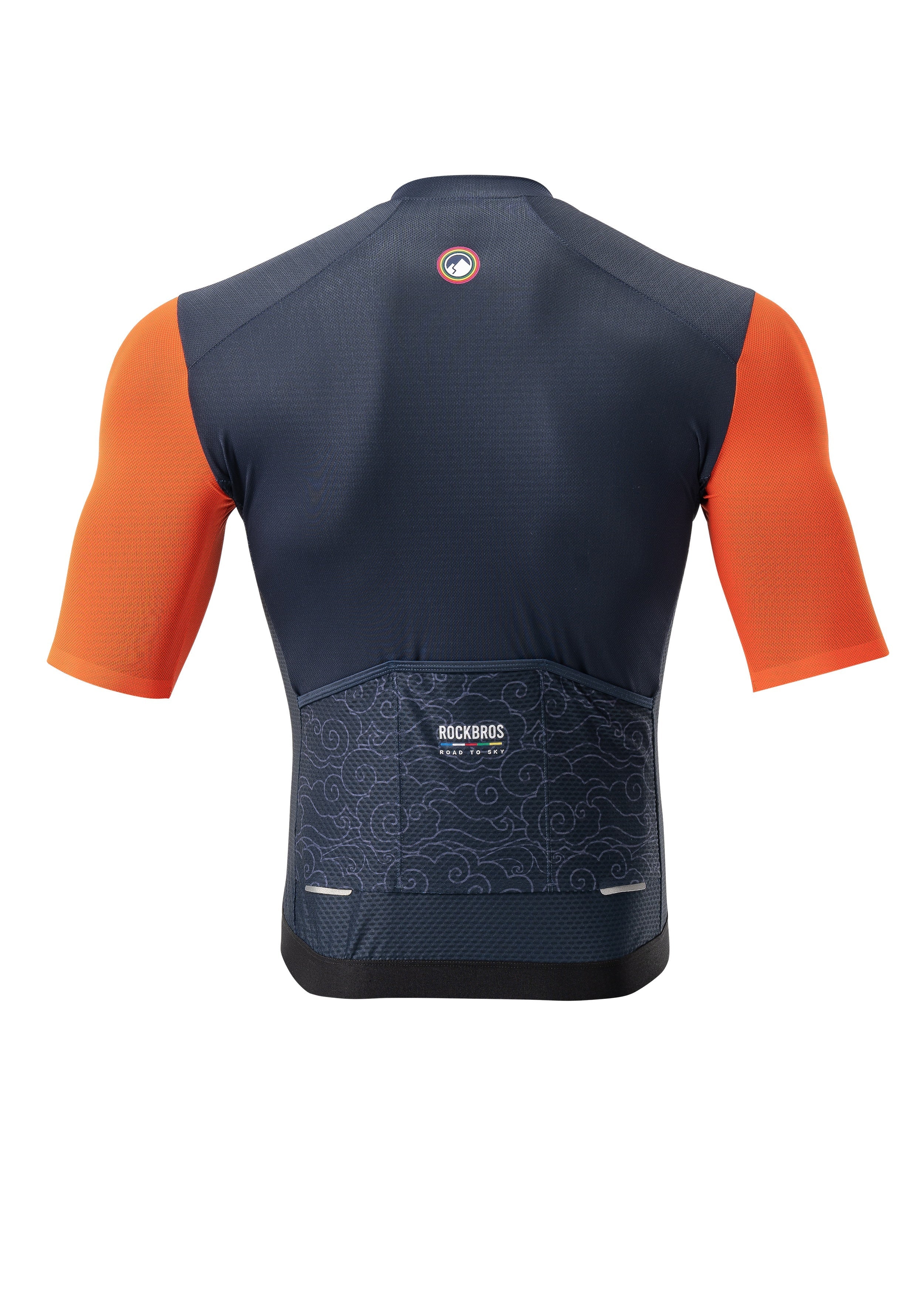 ROCKBROS Road-to-Sky Men's Cycling Short-Sleeved Jersey #Color_Navy Blue