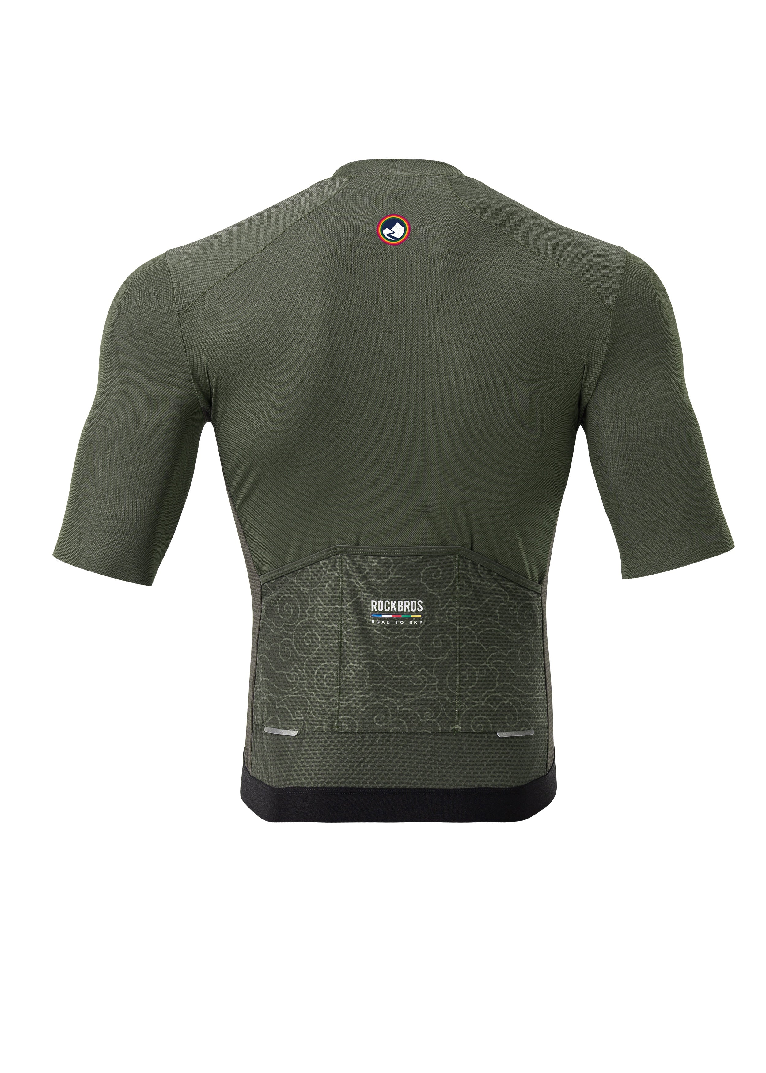 ROCKBROS Road-to-Sky Men's Cycling Short-Sleeved Jersey #Color_Army Green