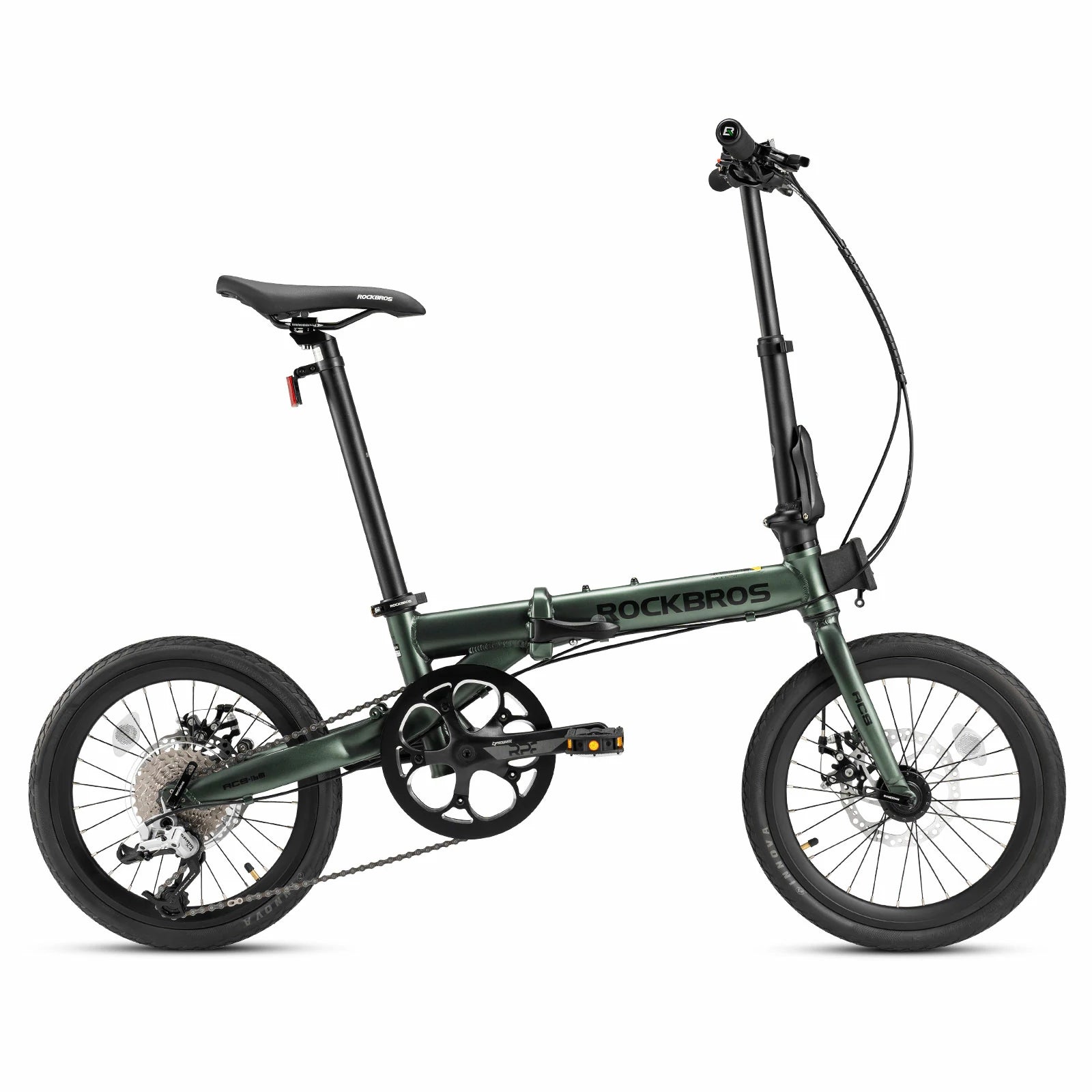 16 Inch Folding Bike 9 Speed #Color_Green