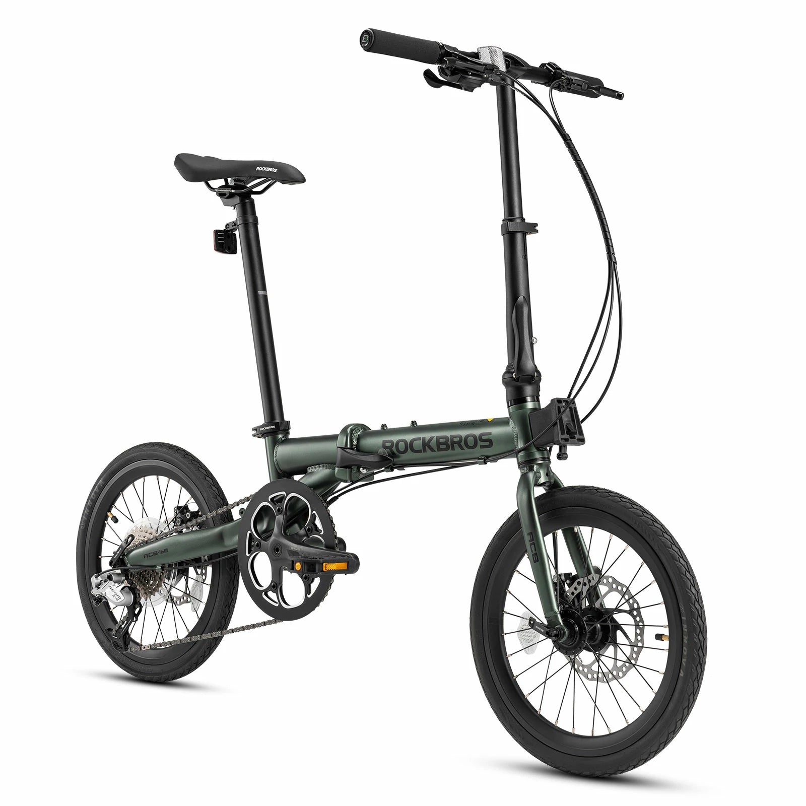 16 Inch Folding Bike 9 Speed #Color_Green