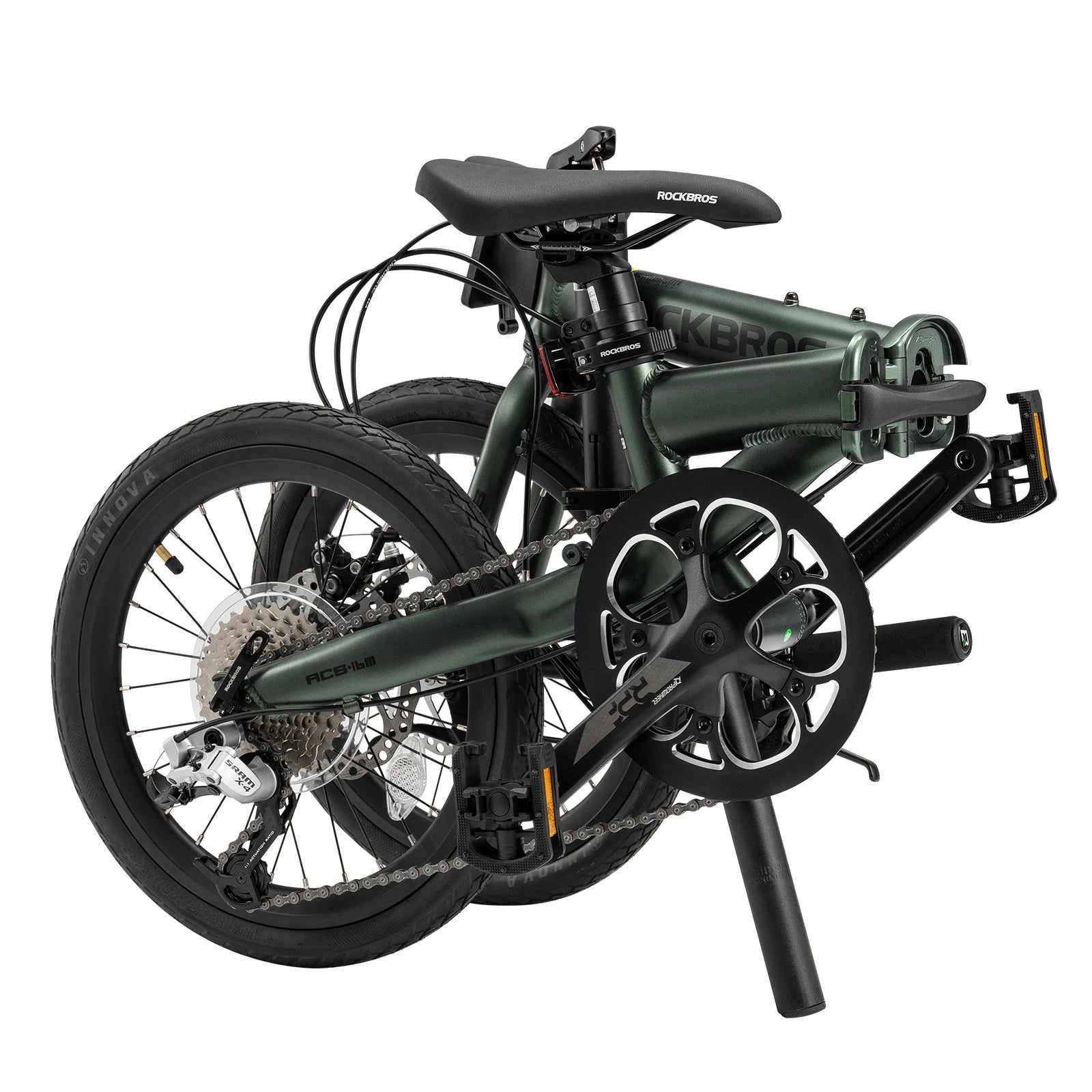 16 Inch Folding Bike 9 Speed #Color_Green