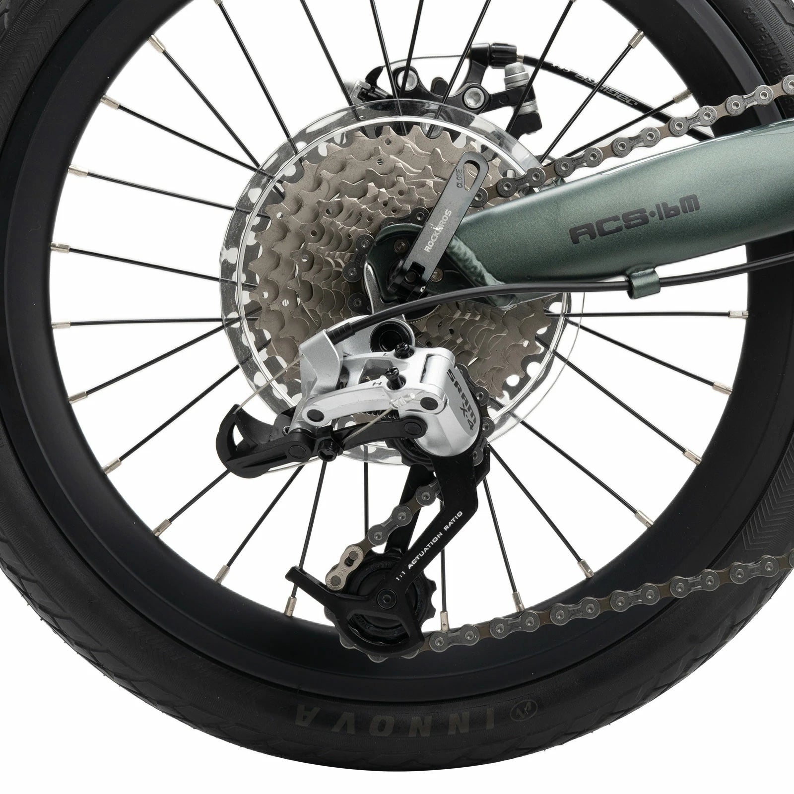 16 Inch Folding Bike 9 Speed #Color_Green