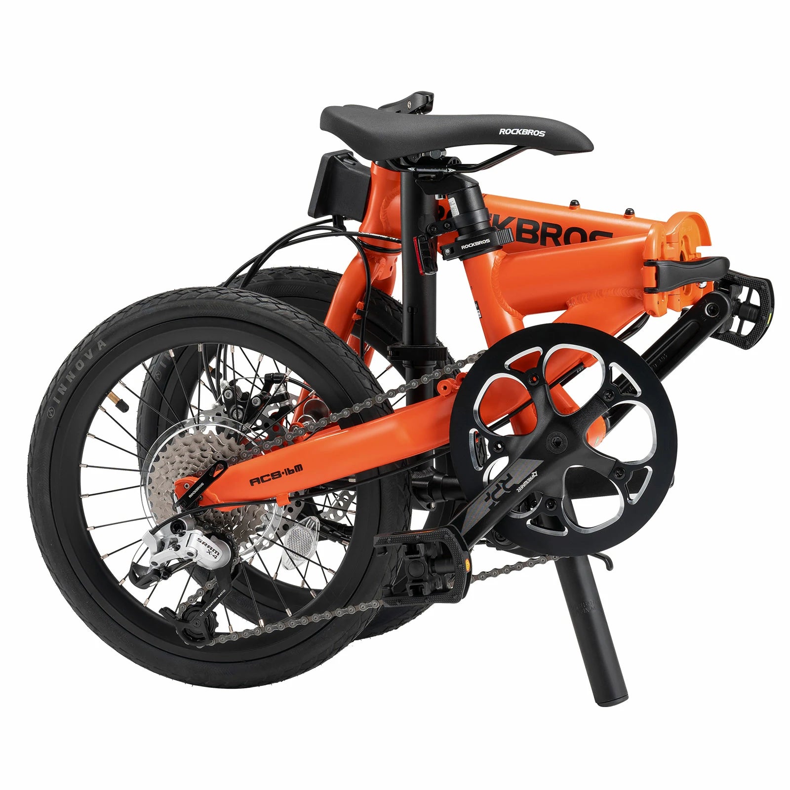 16 Inch Folding Bike 9 Speed #Color_Orange