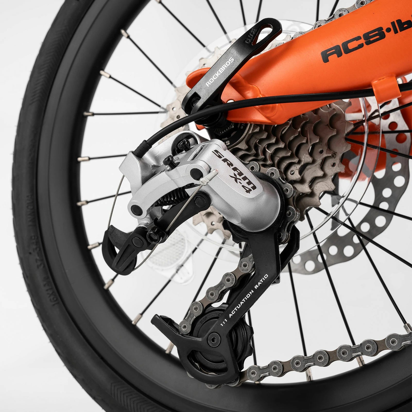 16 Inch Folding Bike 9 Speed #Color_Orange