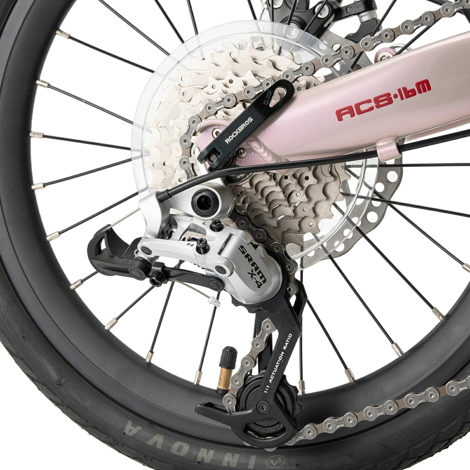 16 Inch Folding Bike 9 Speed #Color_Pink