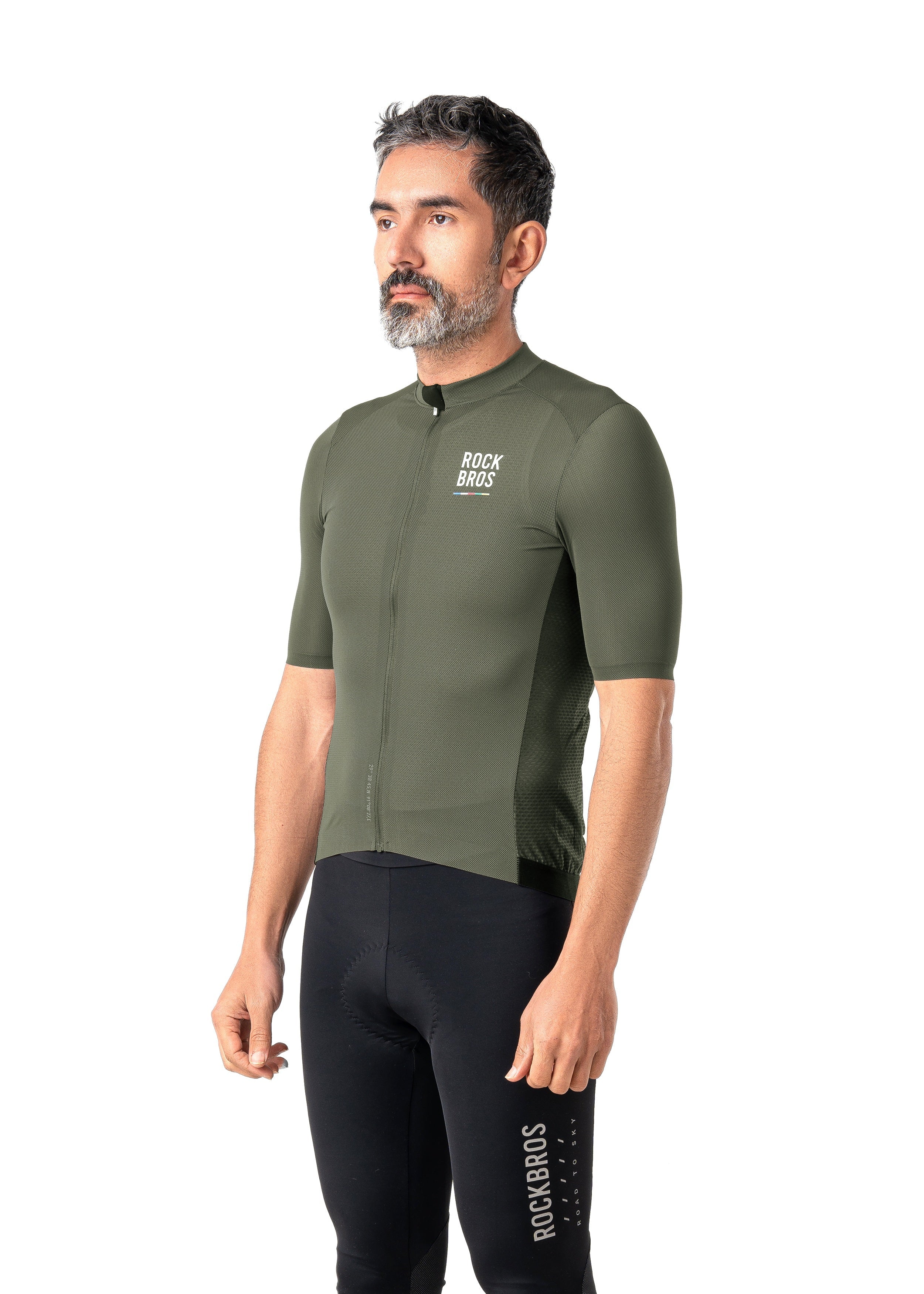 ROCKBROS Road-to-Sky Men's Cycling Short-Sleeved Jersey #Color_Army Green