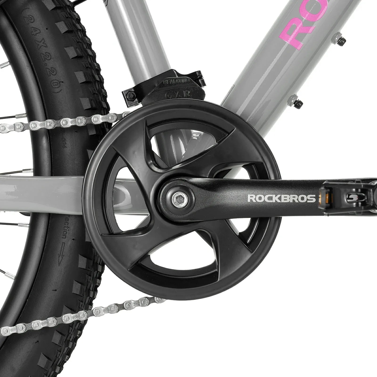 24 Inch Kids Mountain Bike with Shimano 8-Speed Gears#color_Gray
