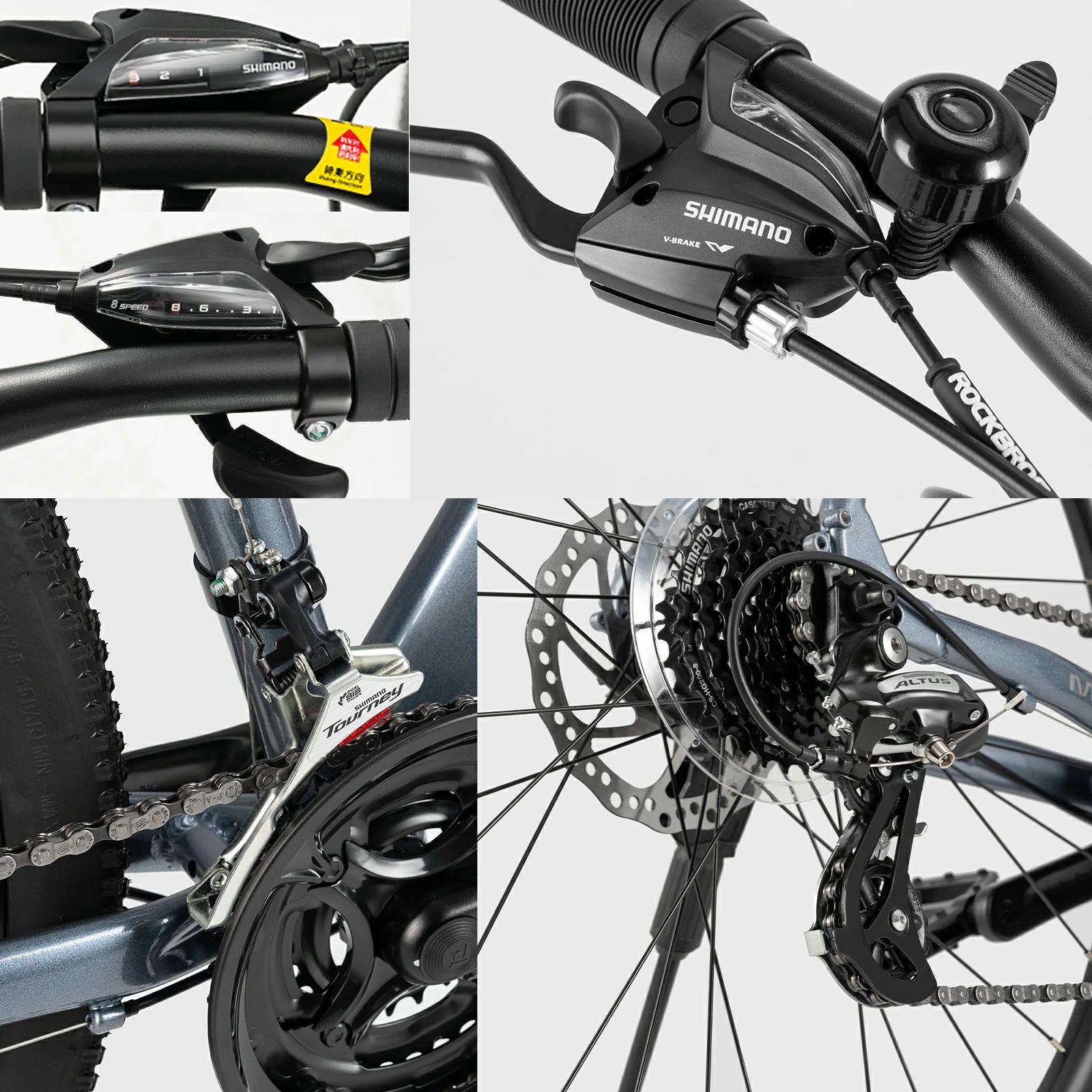 Hydraulic disc brake system on ROCKBROS MT200 mountain bike.