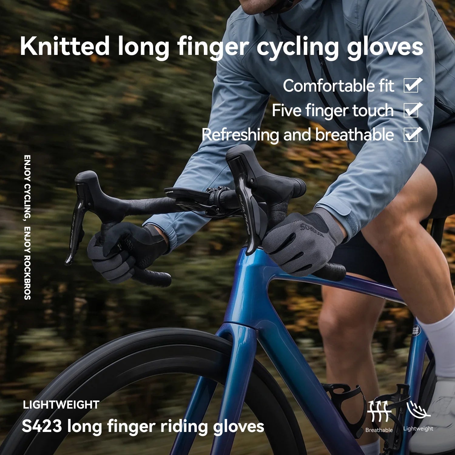 ROCKBROS touchflex all-season cycling gloves