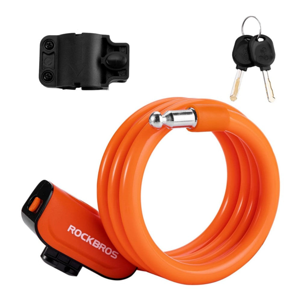 ROCKBROS 4ft Bike Cable Lock - Secure, Lightweight with Mounting Bracket#Color_Orange