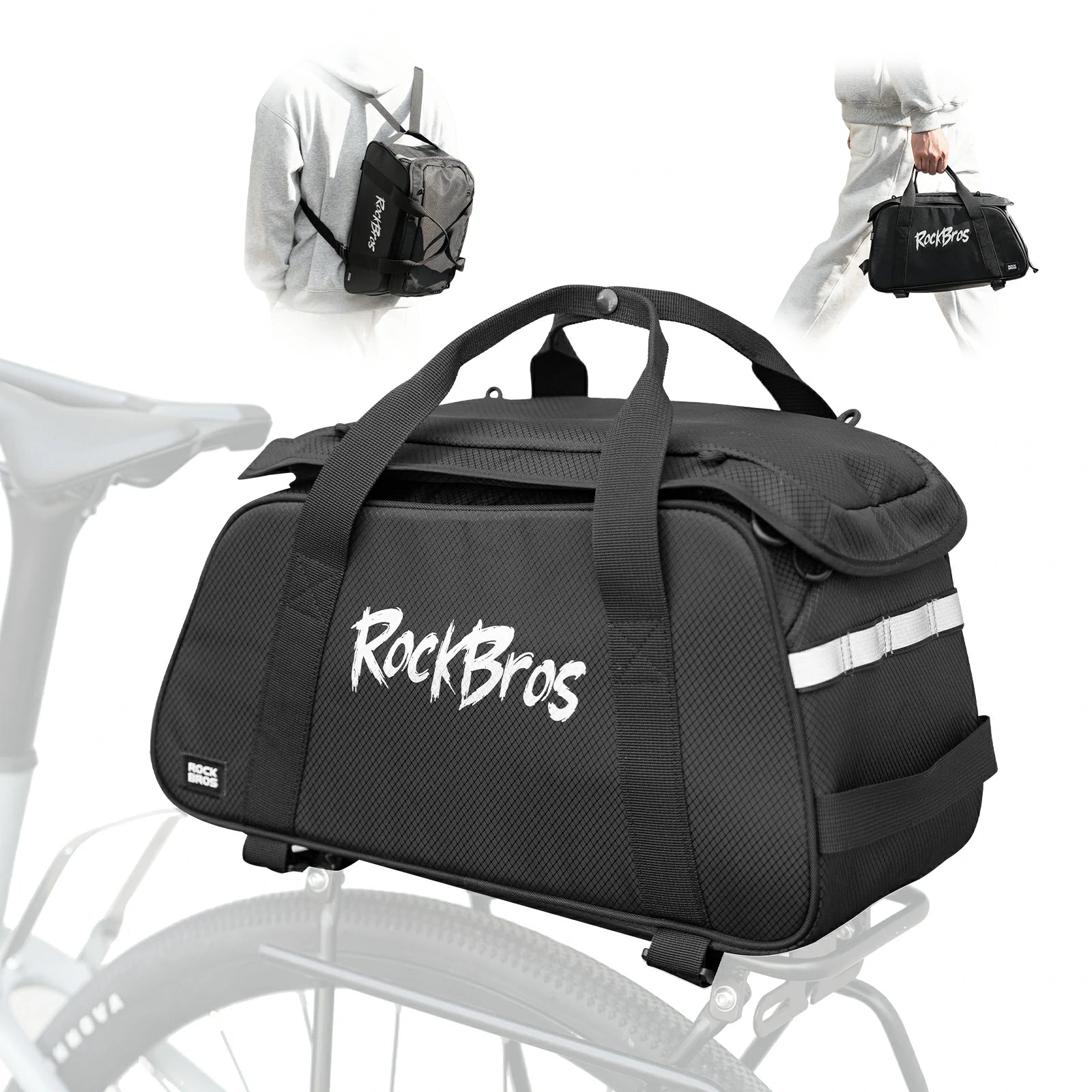 ROCKBROS 3-in-1 bike pannier bag rear rack bag backpack 10.5L