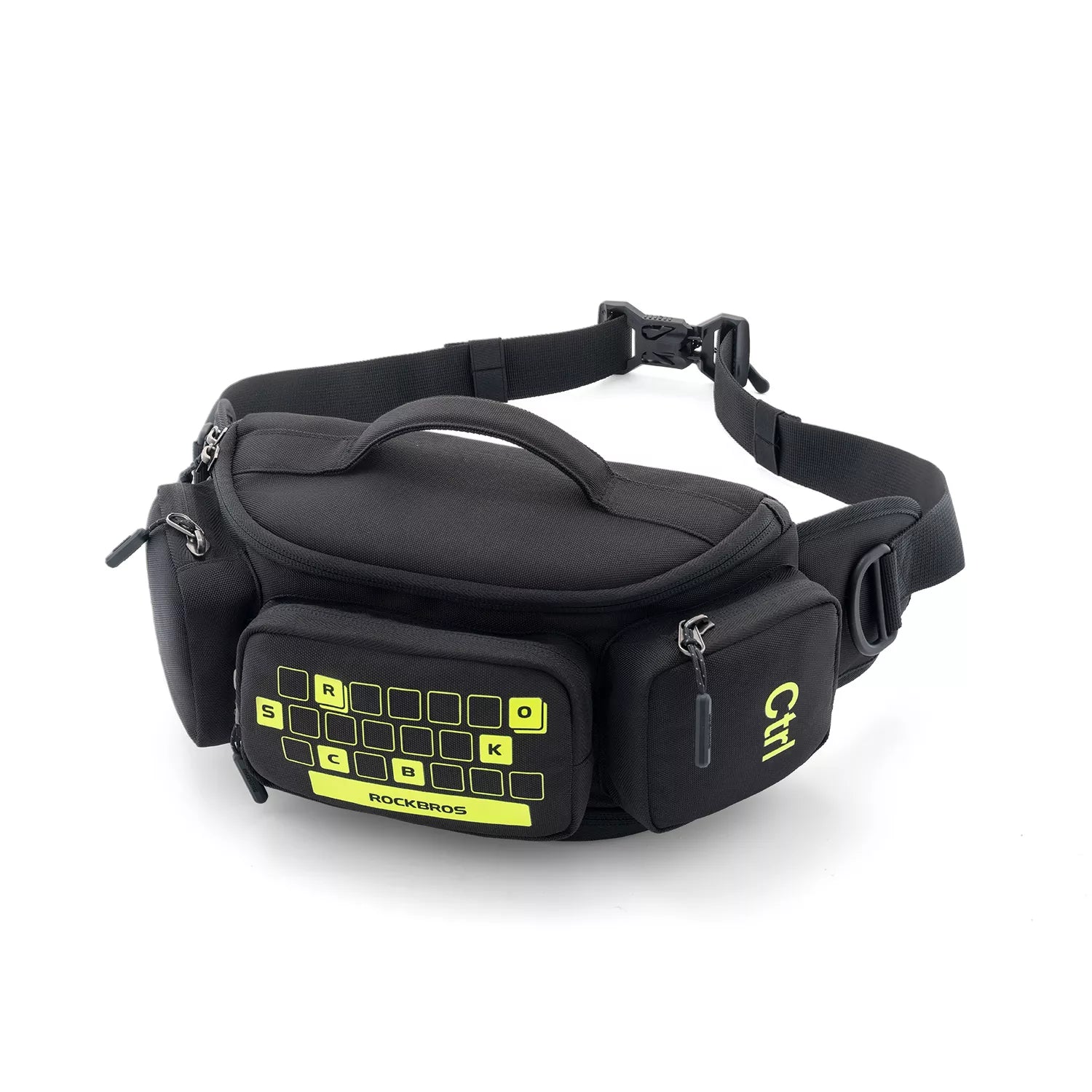 Expandable cycling and motorbike waist bag#Color_Black / Neon Yellow