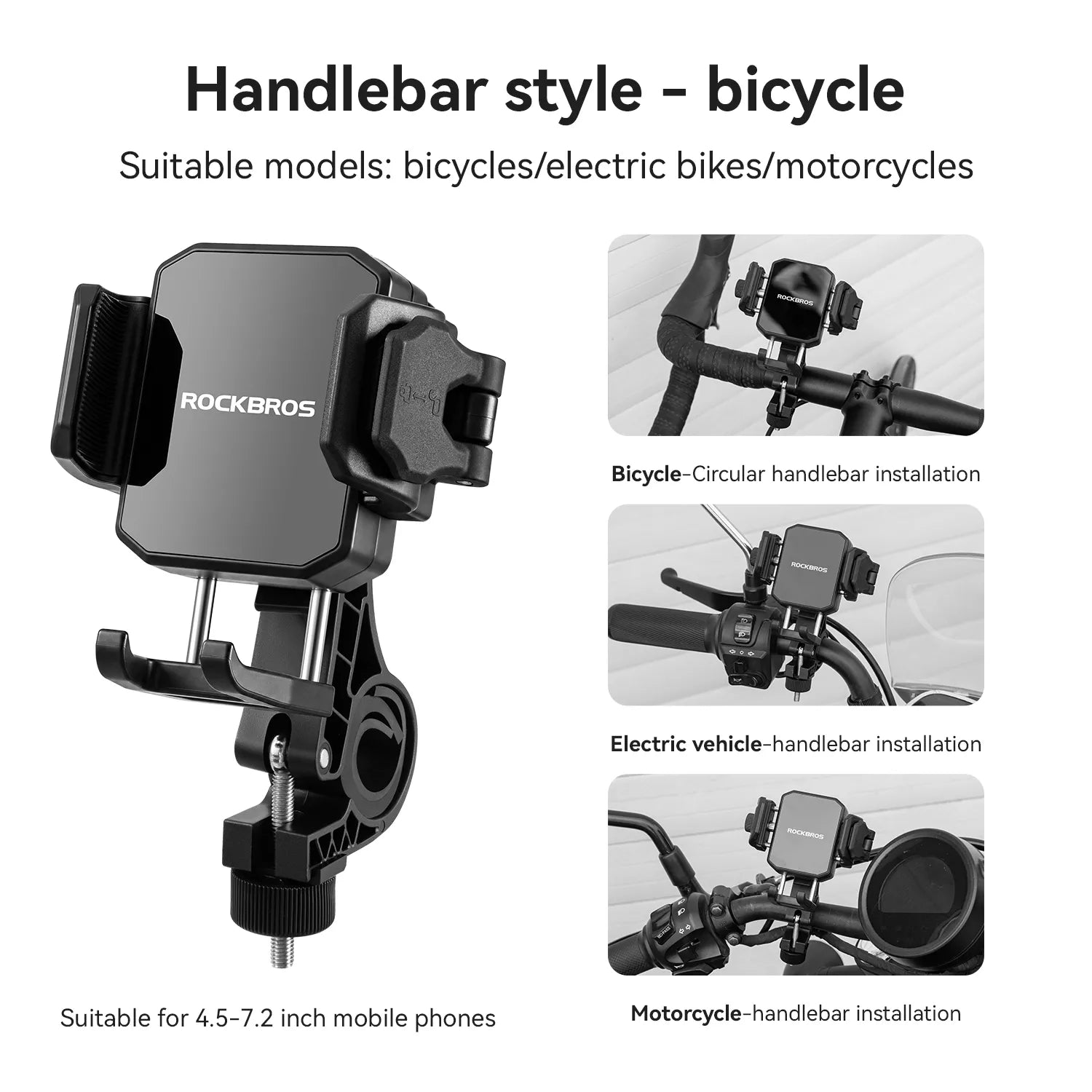 Shock-absorbing bike and motorbike phone mount detail – Handlebar Mount – Bicycle