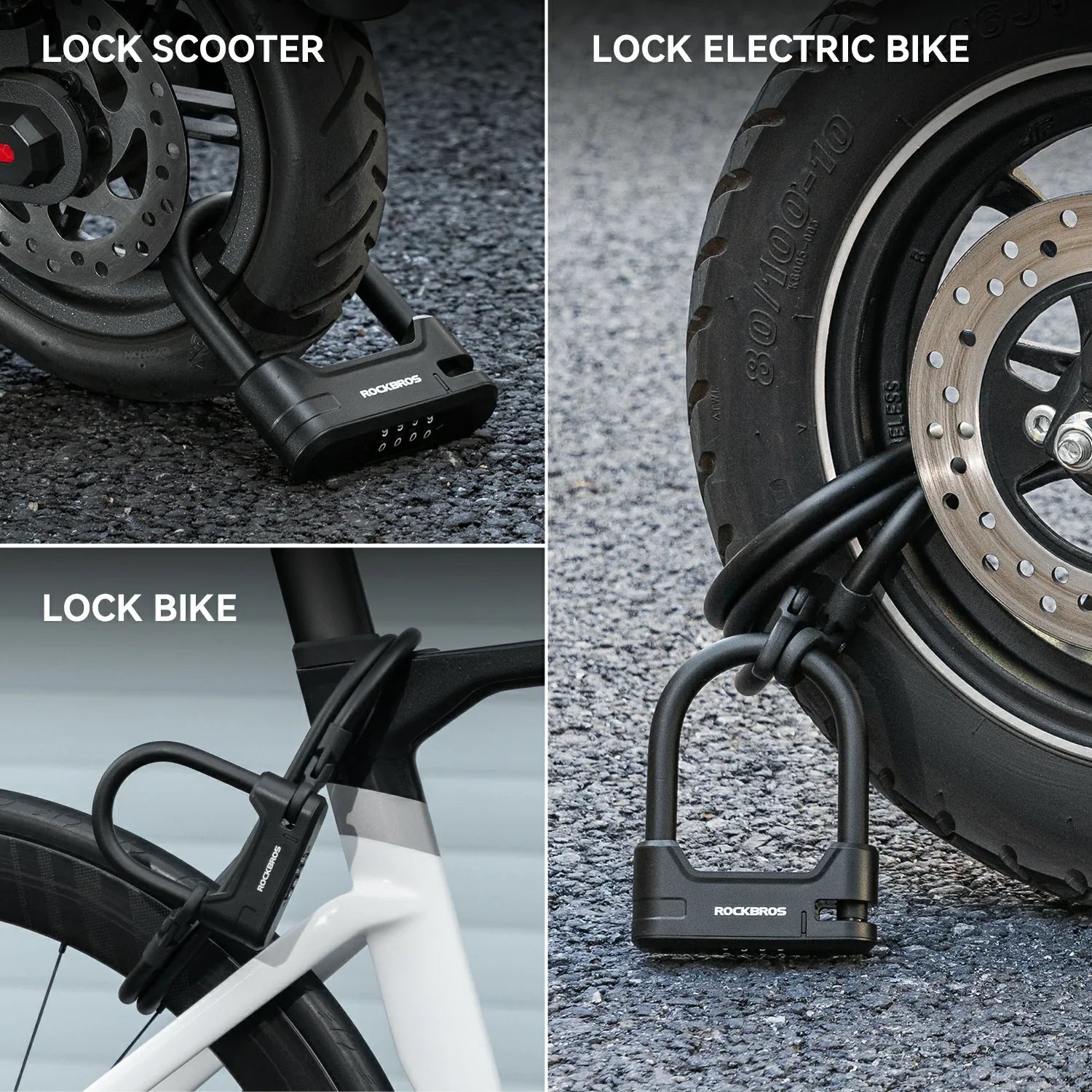 U-Lock and Cable Scooter Bike Lock