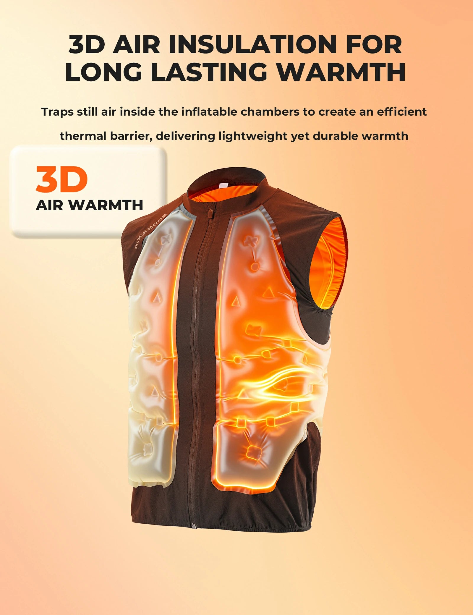 Lightweight Thermal Cycling Gilet with 3D Air-Layer Insulation