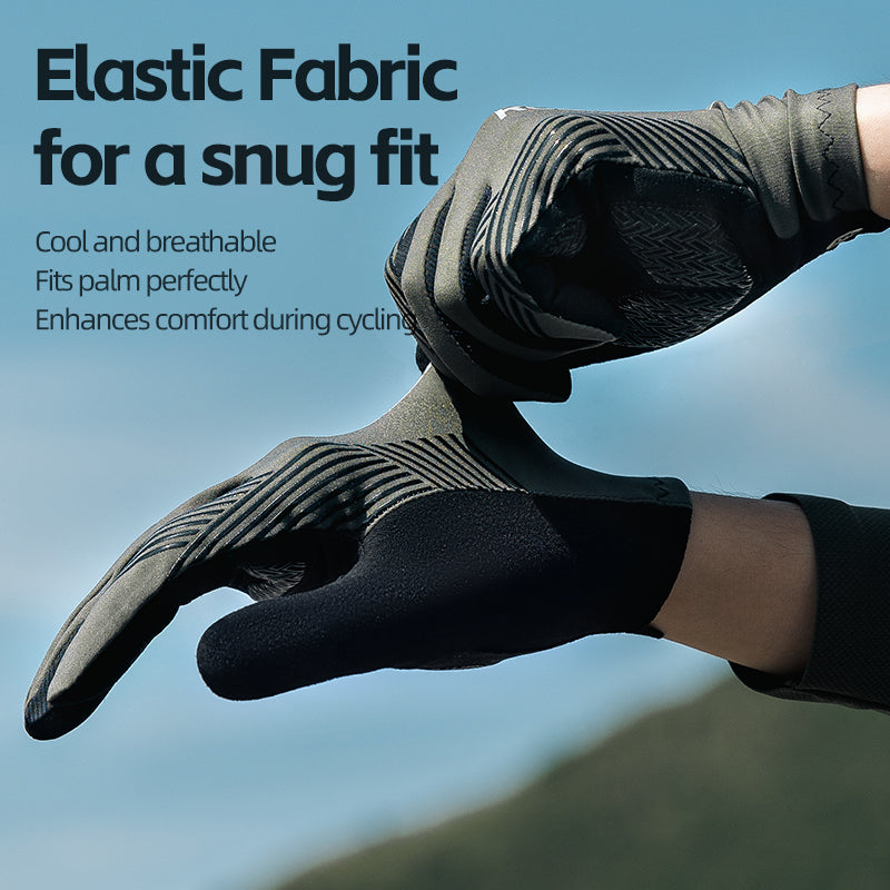 ROCKBROS MTB Gloves - Touch Screen, Anti-Slip Full Finger Cycling Gloves - ROCKBROSUSA