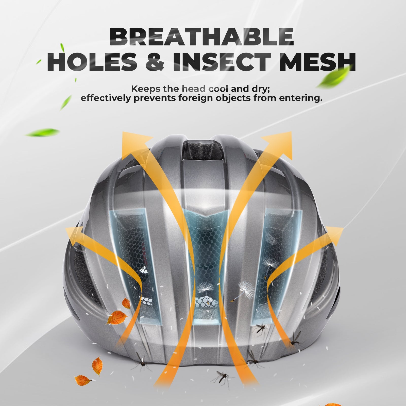 ROCKBROS Bicycle Helmet MTB Road Cycling Rear Light s Integrally-molded EPS+PC Ultralight - ROCKBROS