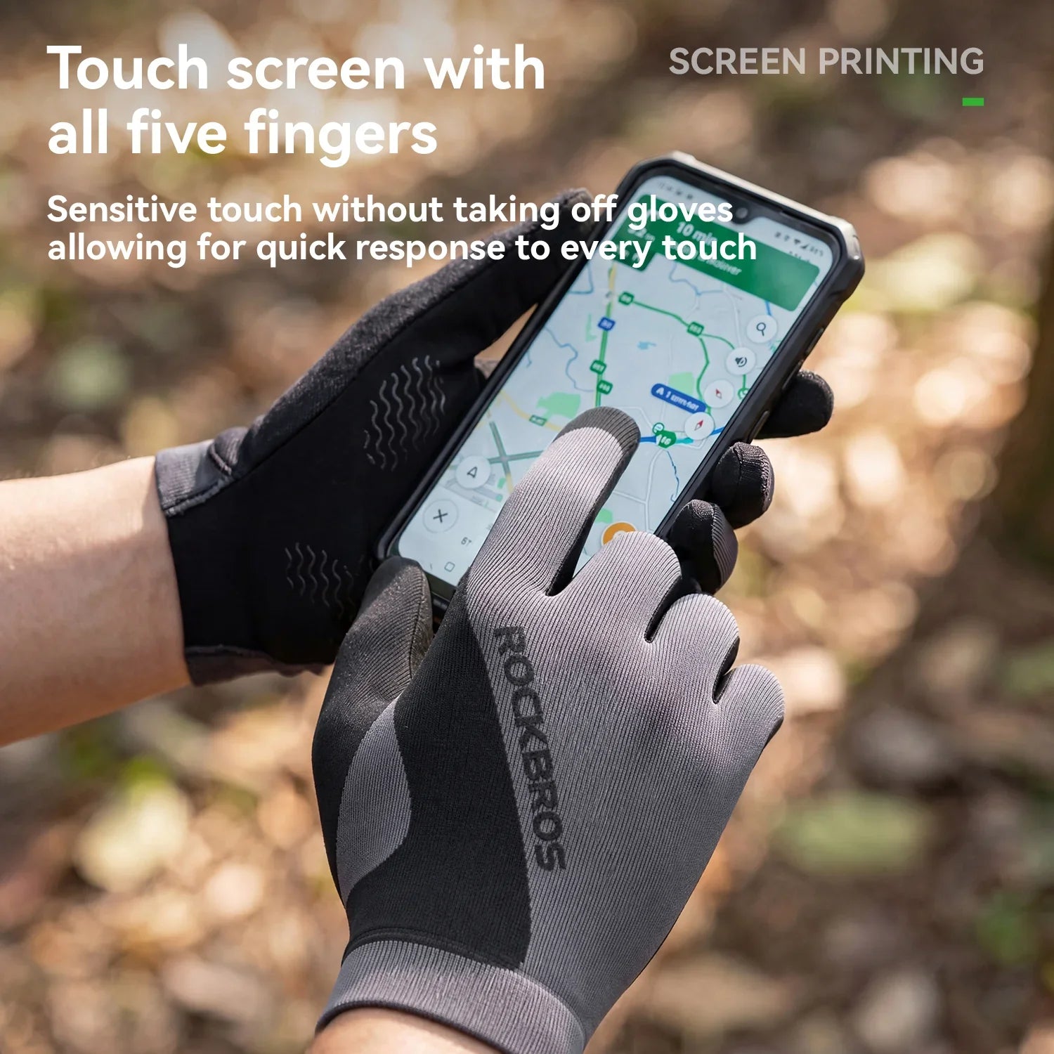ROCKBROS touchflex all-season cycling gloves