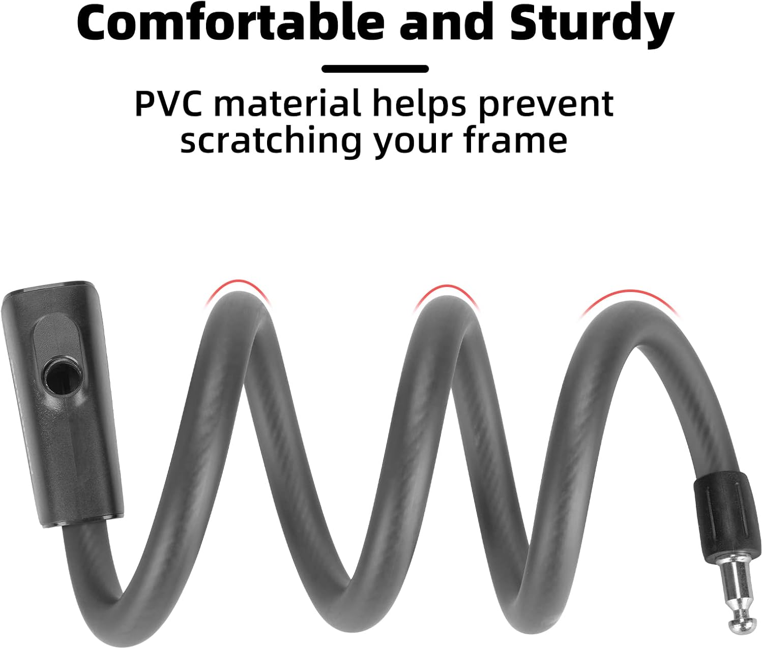 ROCKBROS 4ft Bike Cable Lock - Secure, Lightweight with Mounting Bracket#Color_Charcoal Black