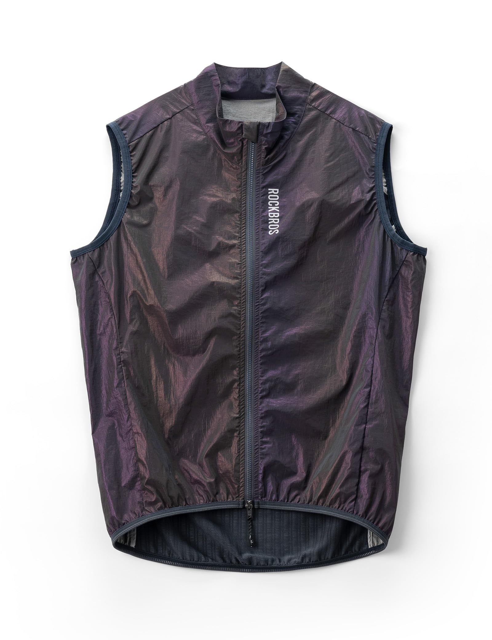 Windproof cycling gilet front view#Color_Iridescent