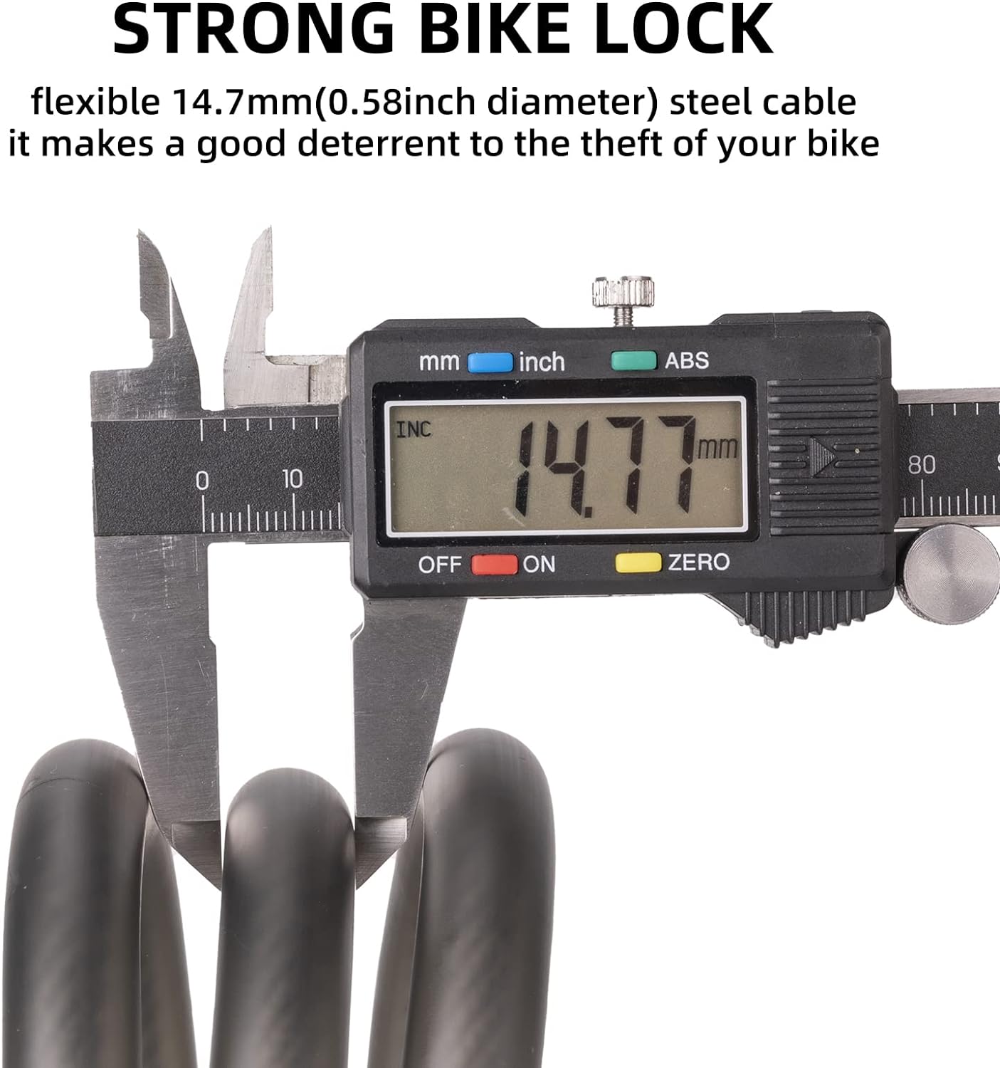 ROCKBROS 4ft Bike Cable Lock - Secure, Lightweight with Mounting Bracket#Color_Charcoal Black