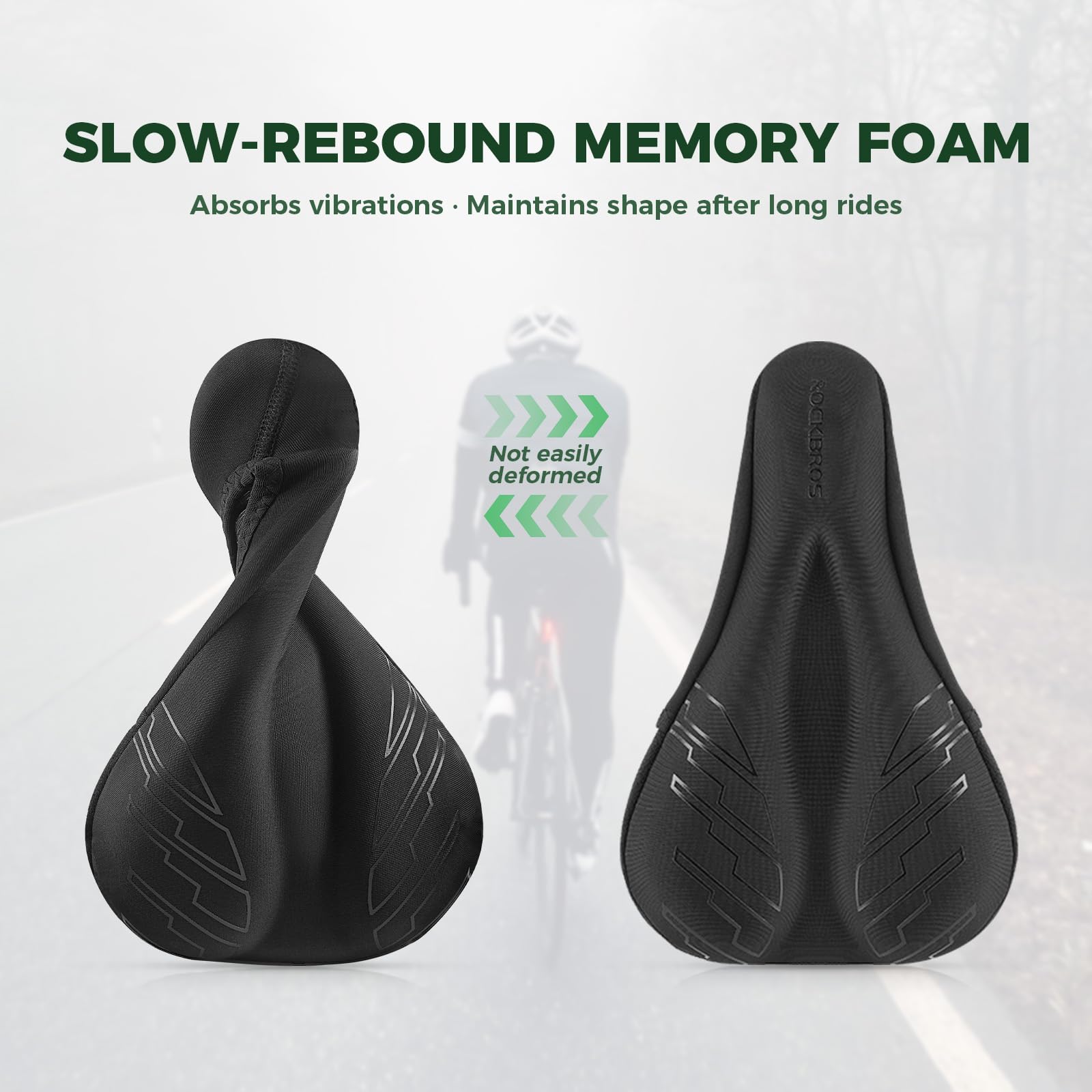 Memory foam bike saddle cover detail view