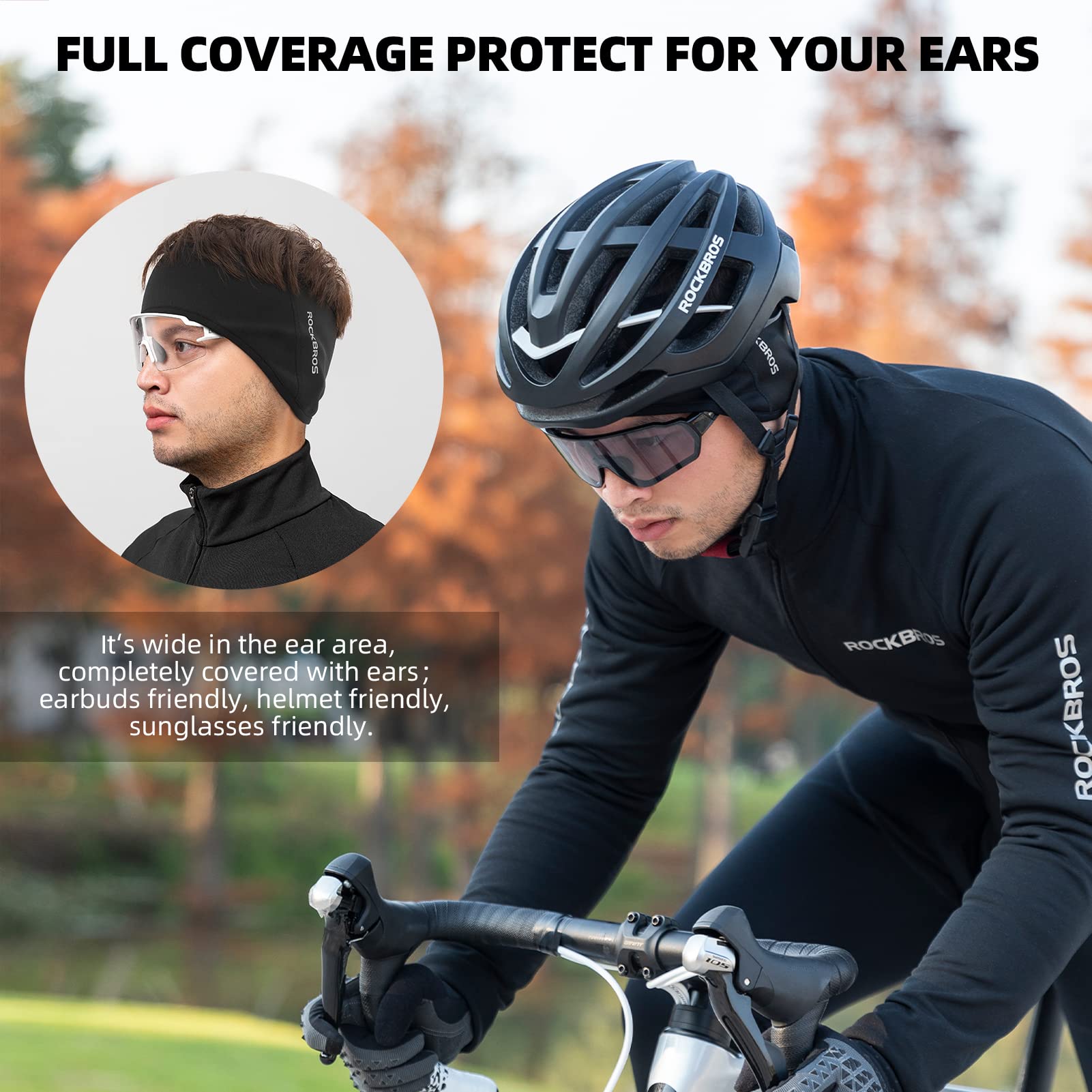 ROCKBROS Winter Sport Headband for Men Women Cycling Ear Warmers