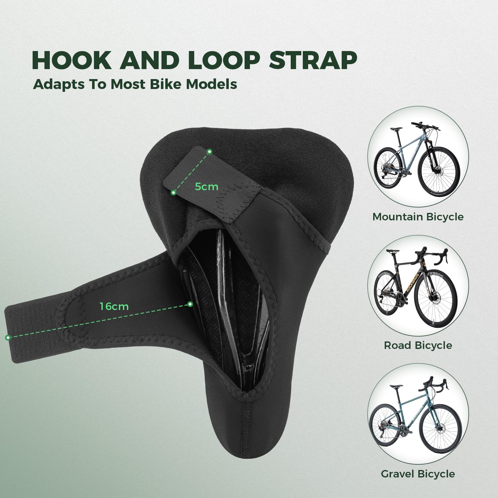 Memory foam bike saddle cover detail view