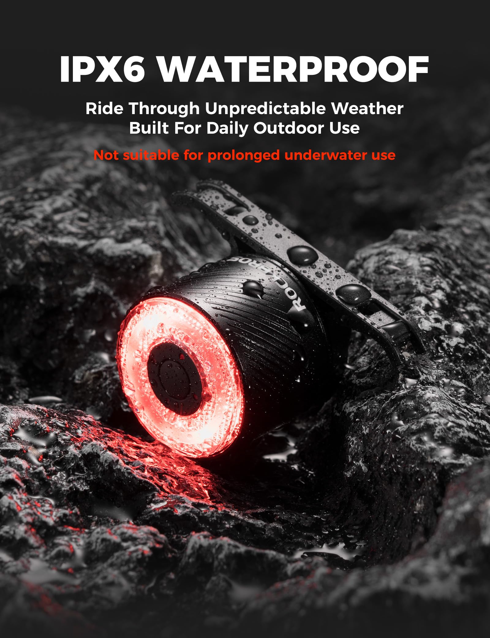 Smart rear bike light detail view