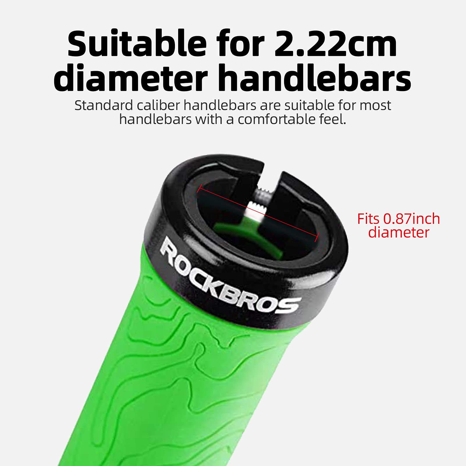 ROCKBROS Mountain Bike Handlebar Grips Double Lock-on Rubber Anti-slip #Color_Green