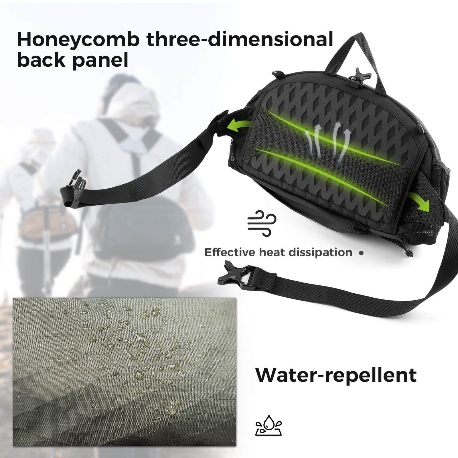 Qunature Bike Backpack/Travel Waist Bag 7.9L – Versatile Carry for Every Adventure!​