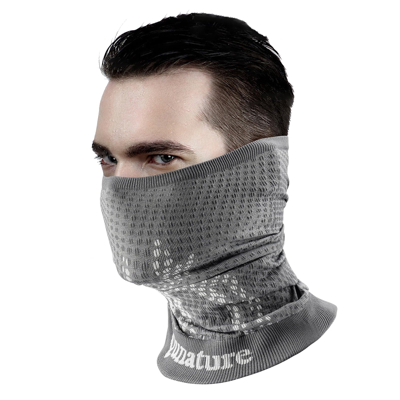 Qunature Winter Neck Gaiter Ski Mask Fleece Face Covering for Men and Women #Color_Grey