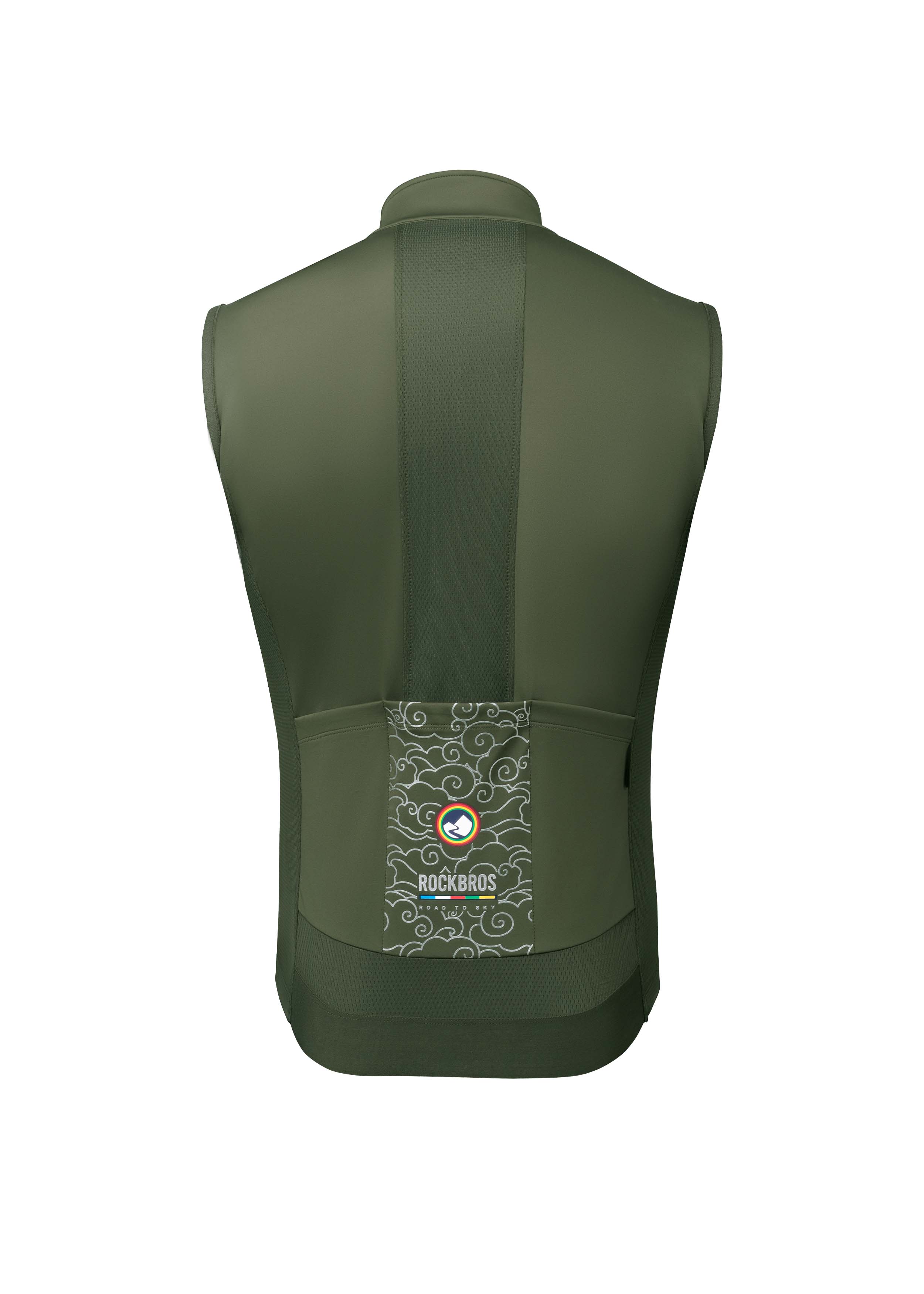 ROCKBROS Road-to-Sky Wind Proof Warm Vest #Color_Army Green