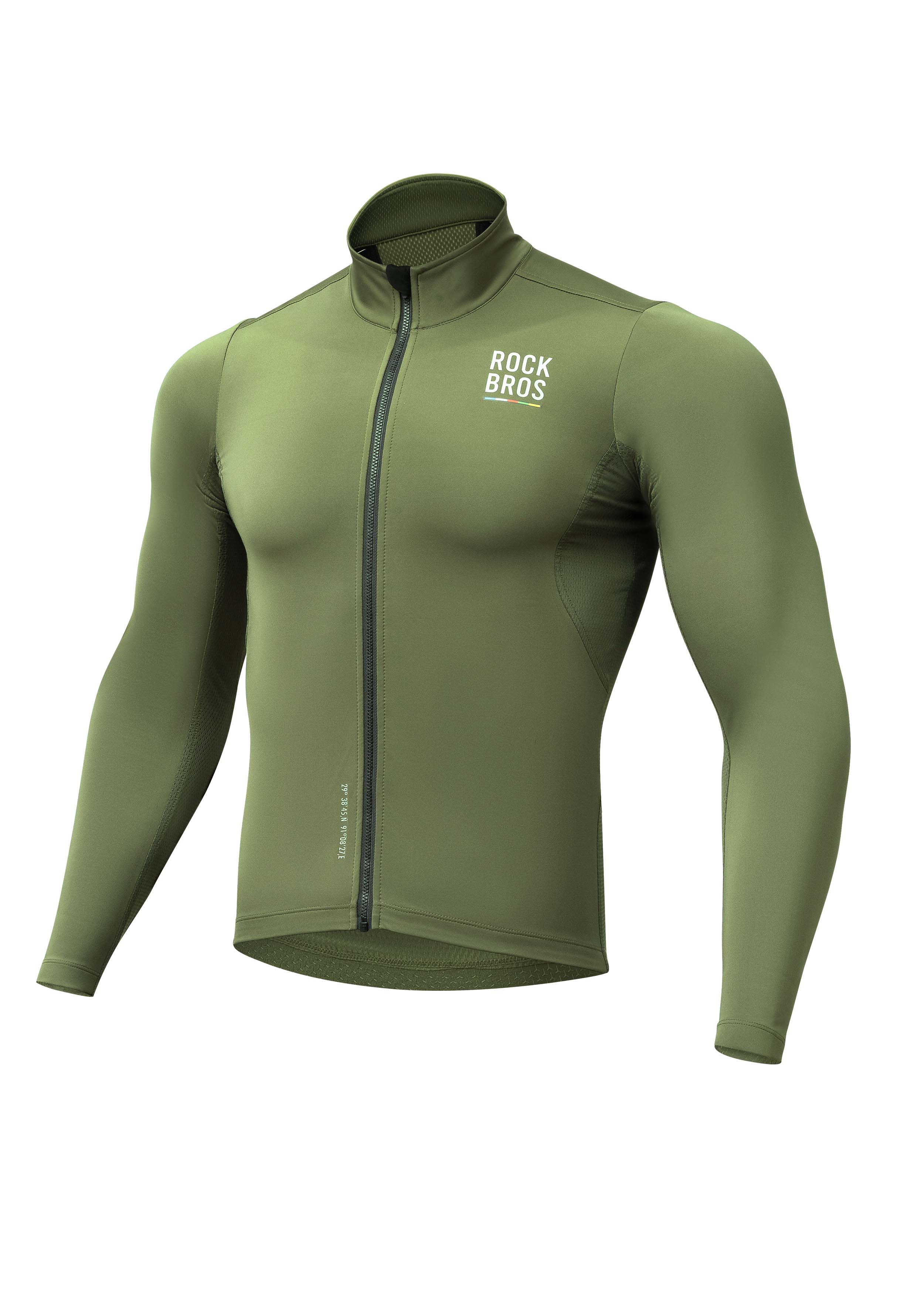 ROCKBROS Road-to-Sky Windproof Warm Jacket #Color_Army Green