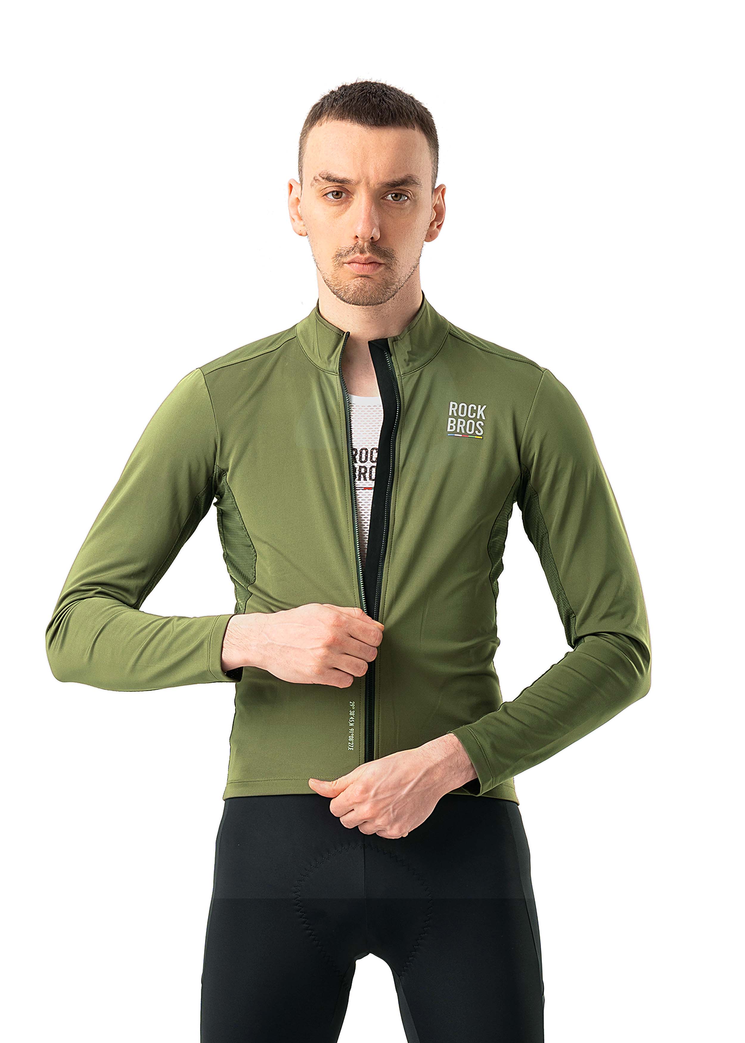 ROCKBROS Road-to-Sky Windproof Warm Jacket #Color_Army Green