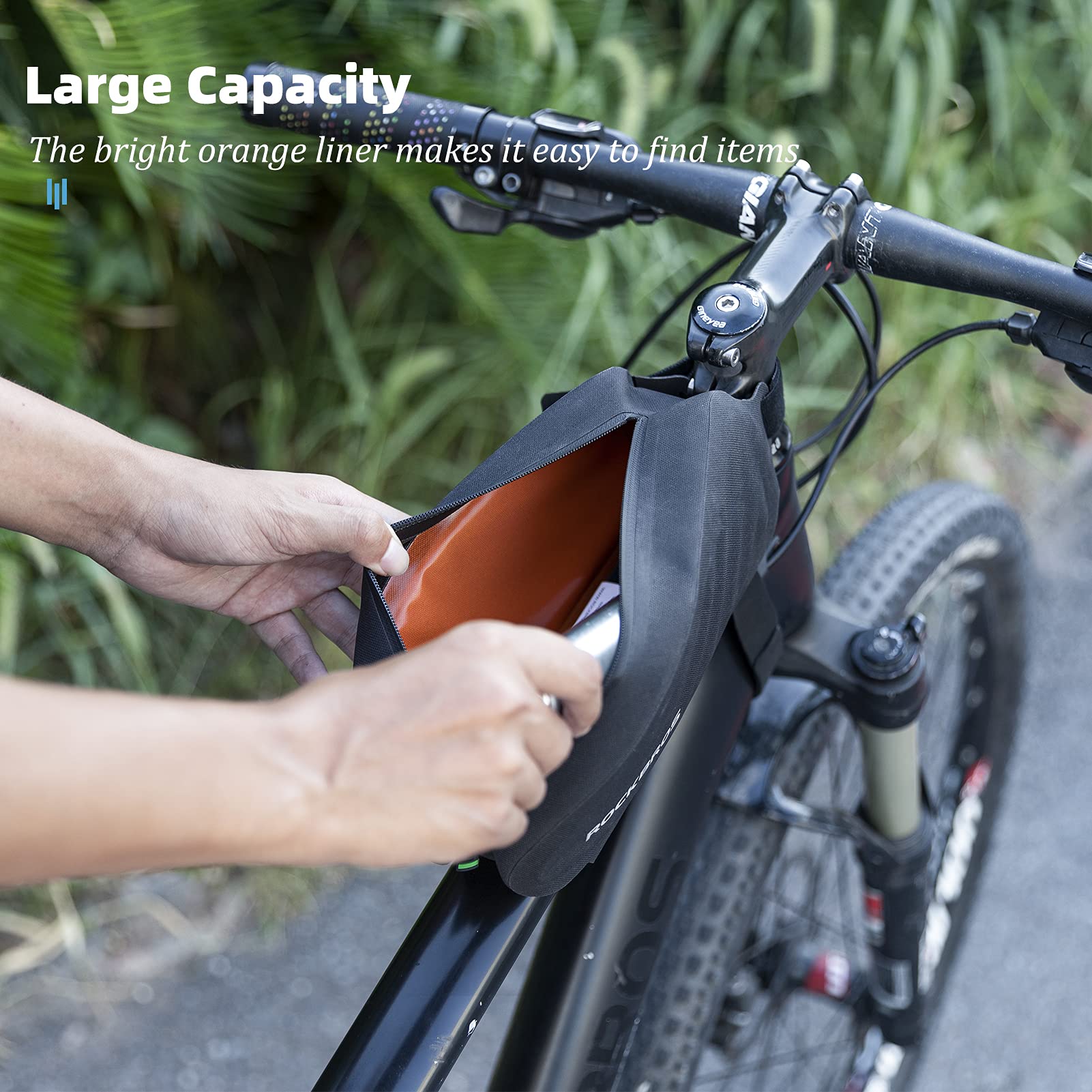 ROCKBROS 100% Waterproof Bike Frame Bag With Upgraded Seamless Zipper