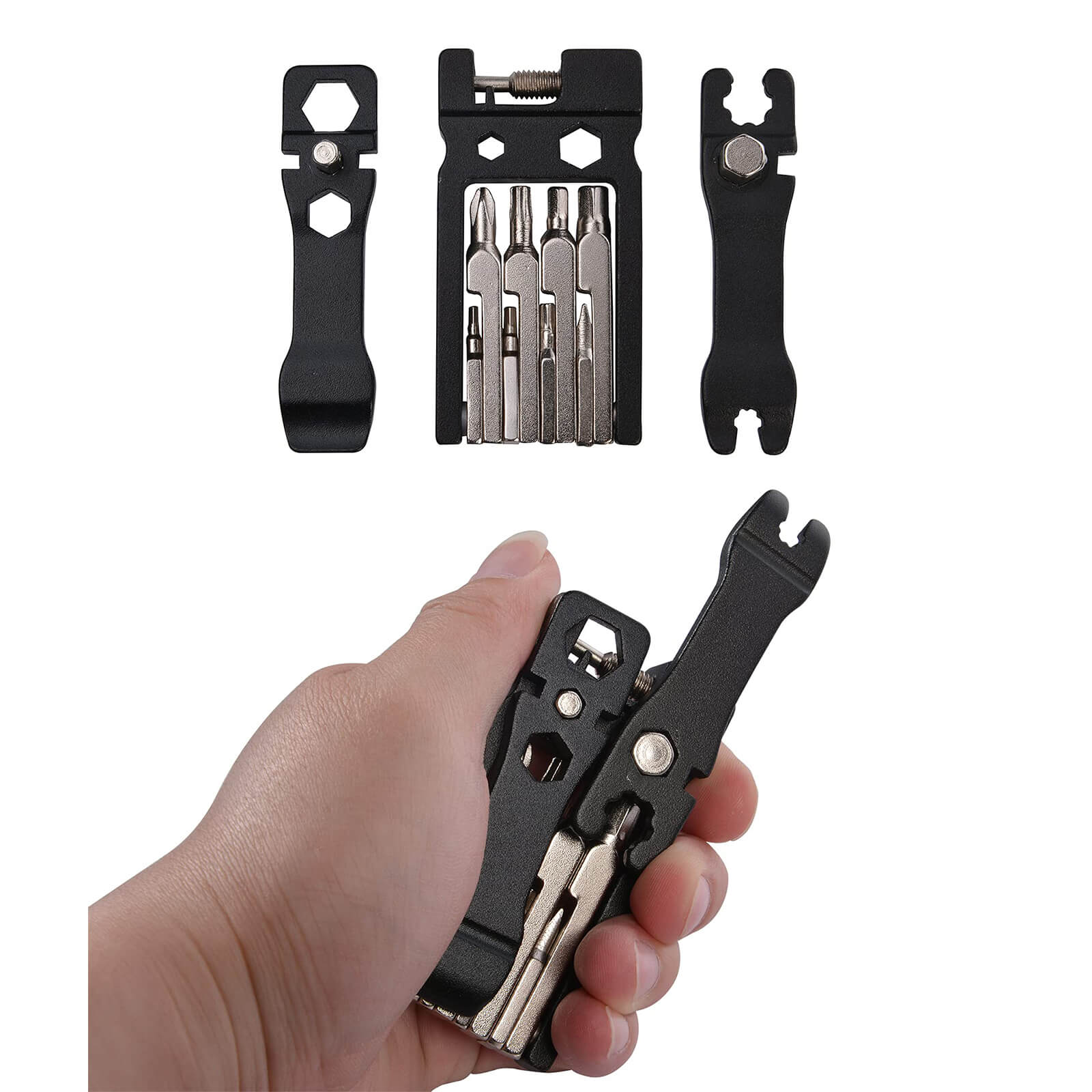 ROCKBROS 20-in-1 Bike Multi-Tool Foldable Stainless Steel Repair Set