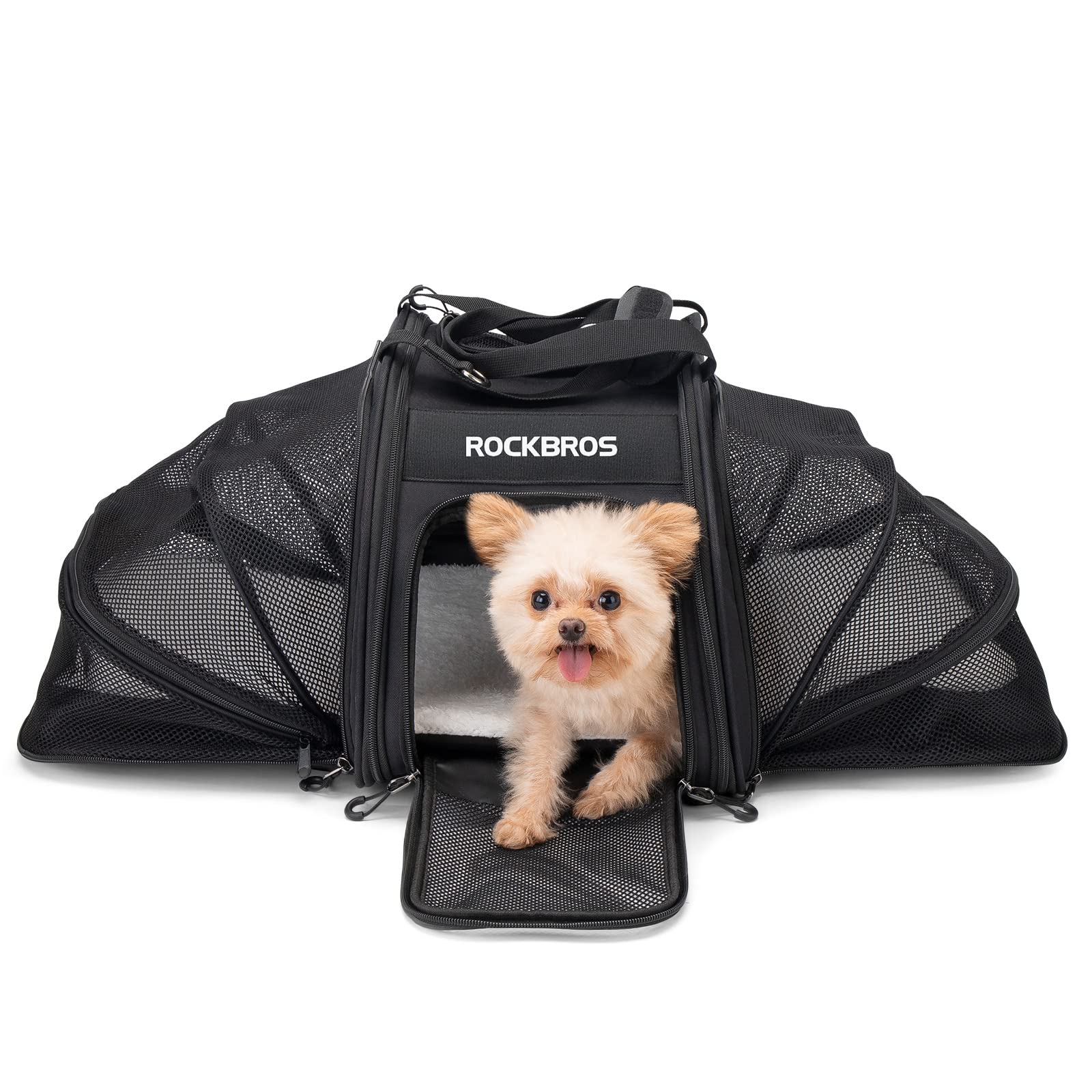 ROCKBROS 25L Foldable Pet Carrier Bag for Cats and Dogs Portable Breathable