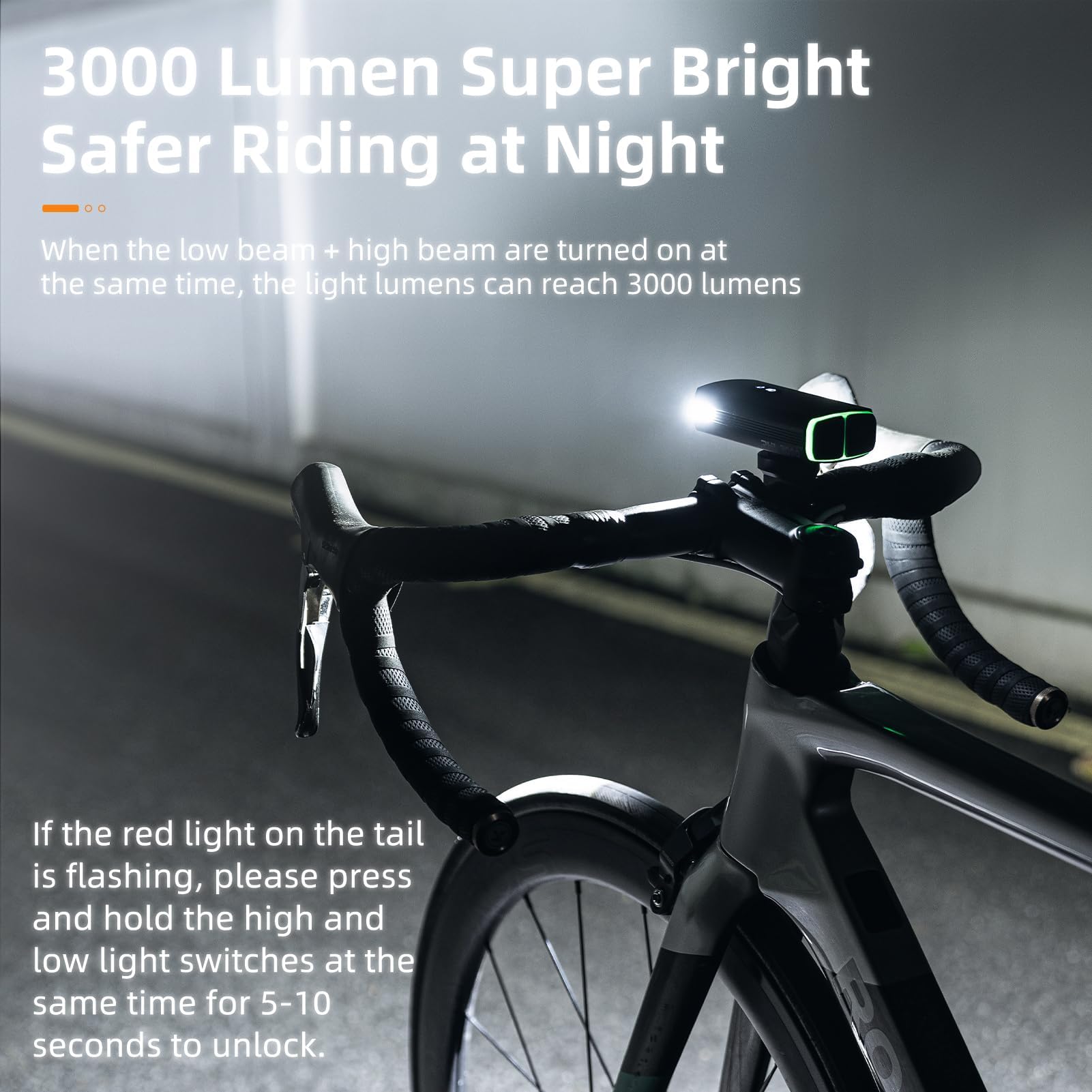 ROCKBROS 3000 Lumens Bike Front Light & 10000mAh USB Rechargeable Power Bank