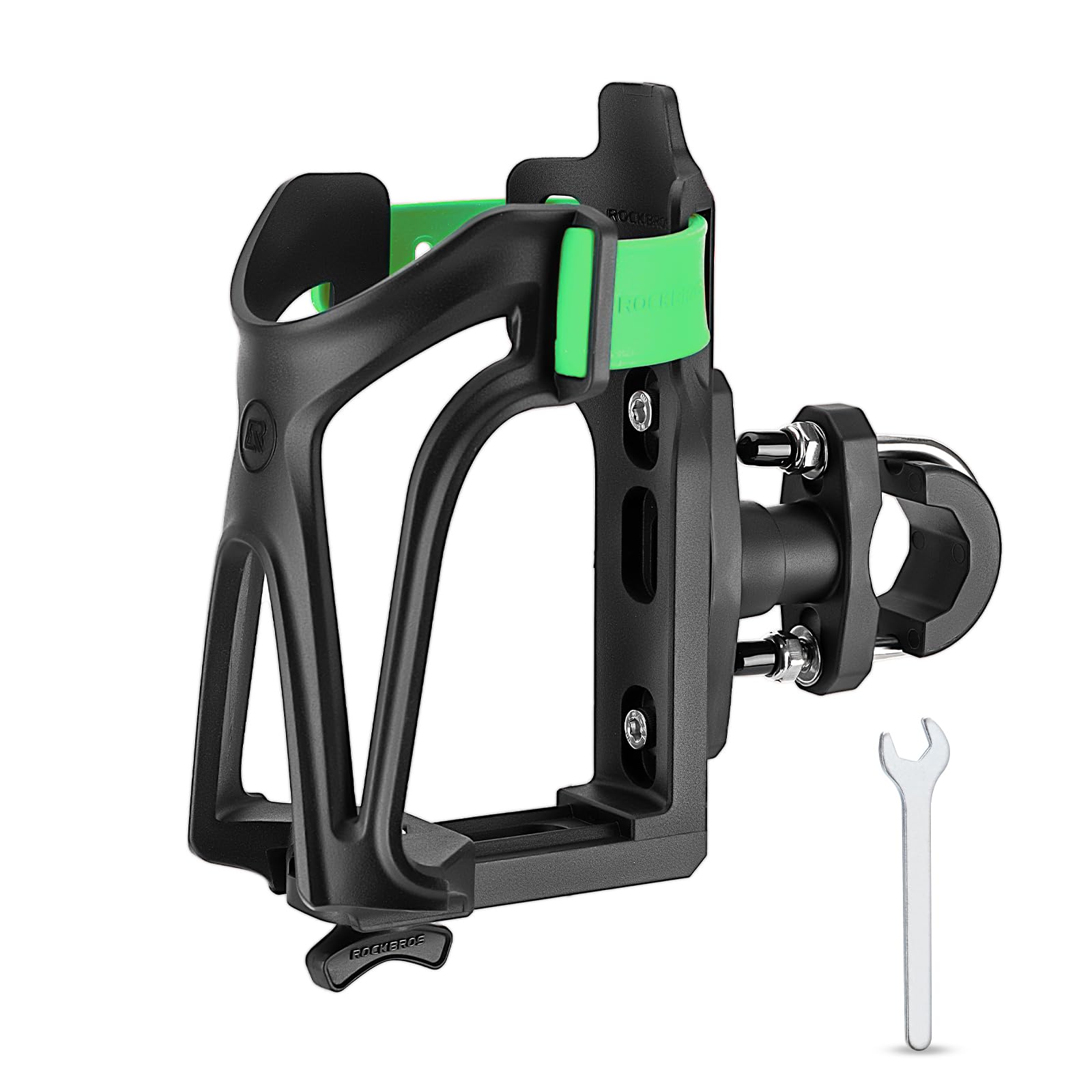 ROCKBROS 360° Rotation Bicycle Water Bottle Cage Lightweight & Strong #Color_Black Green