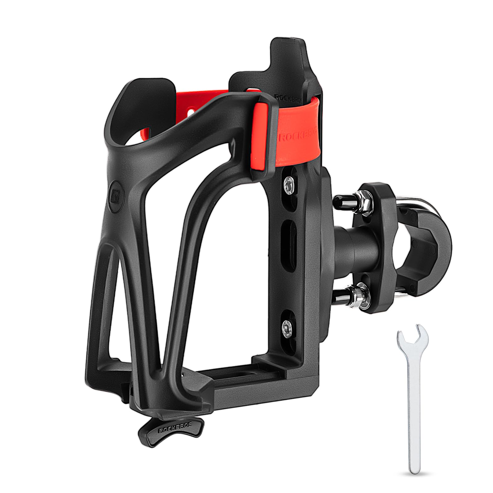 ROCKBROS 360° Rotation Bicycle Water Bottle Cage Lightweight & Strong #Color_Black Red