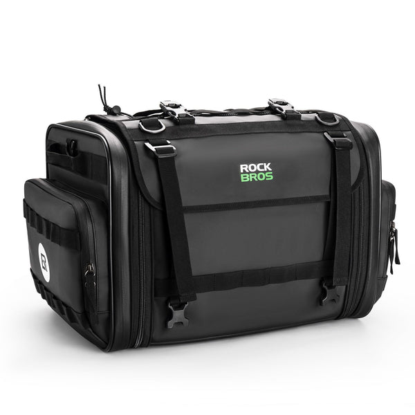 ROCKBROS 43-50L Motorcycle Saddle Bag Waterproof Tail Bag with Rain Co