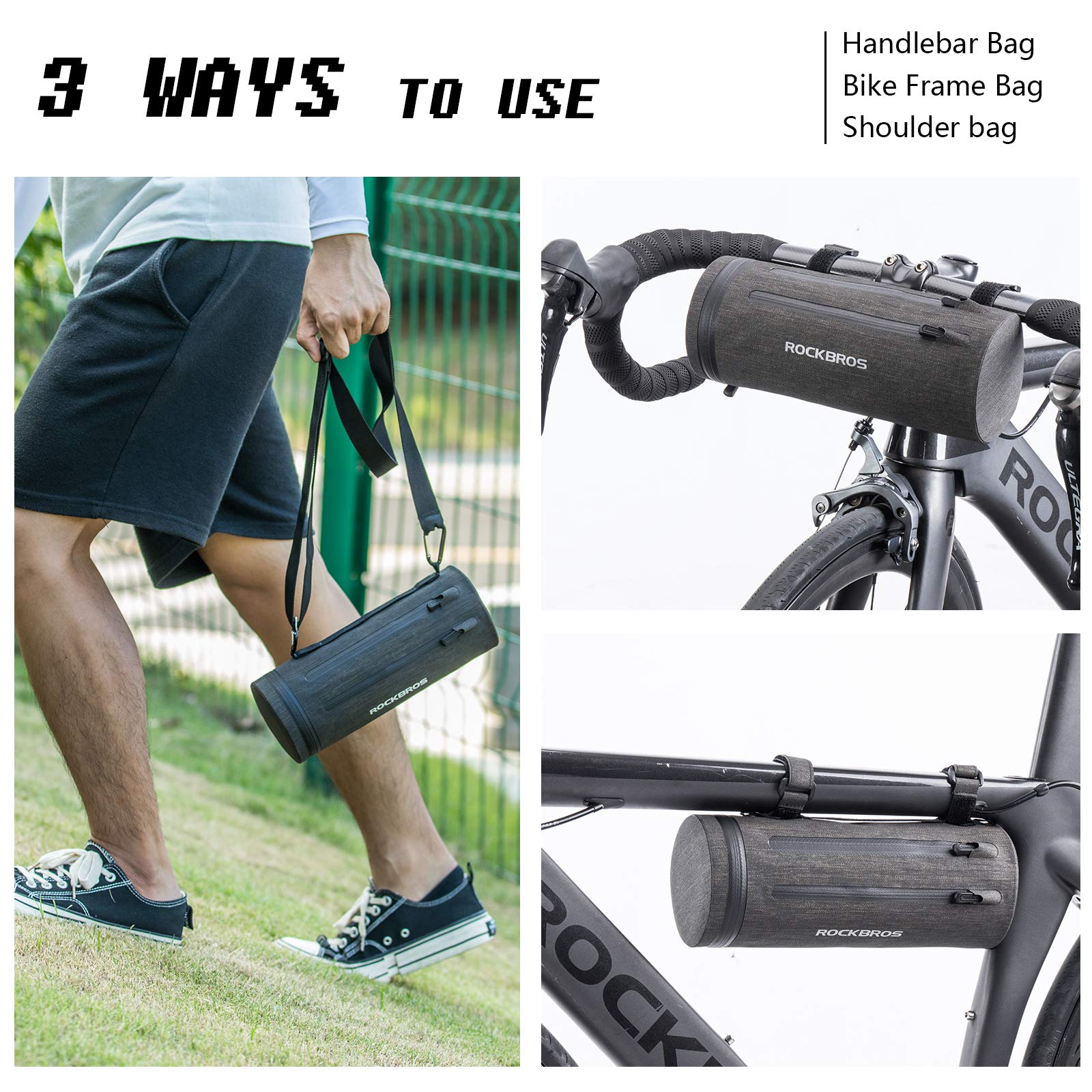 ROCKBROS Bicycle Handlebar Bag Pouch Tool Kits with Strap Front Pack