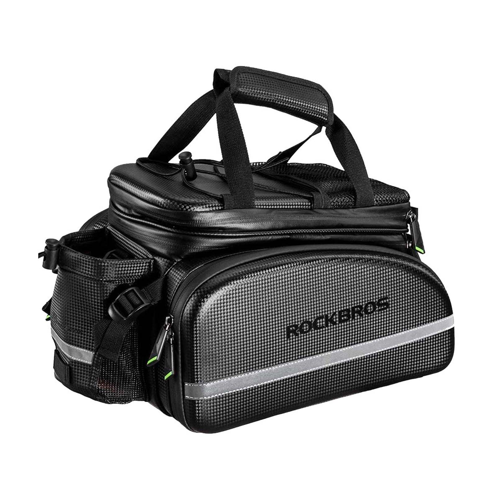 ROCKBROS Bicycle Pannier Bag Waterproof Carbon Texture Rear Rack Bag