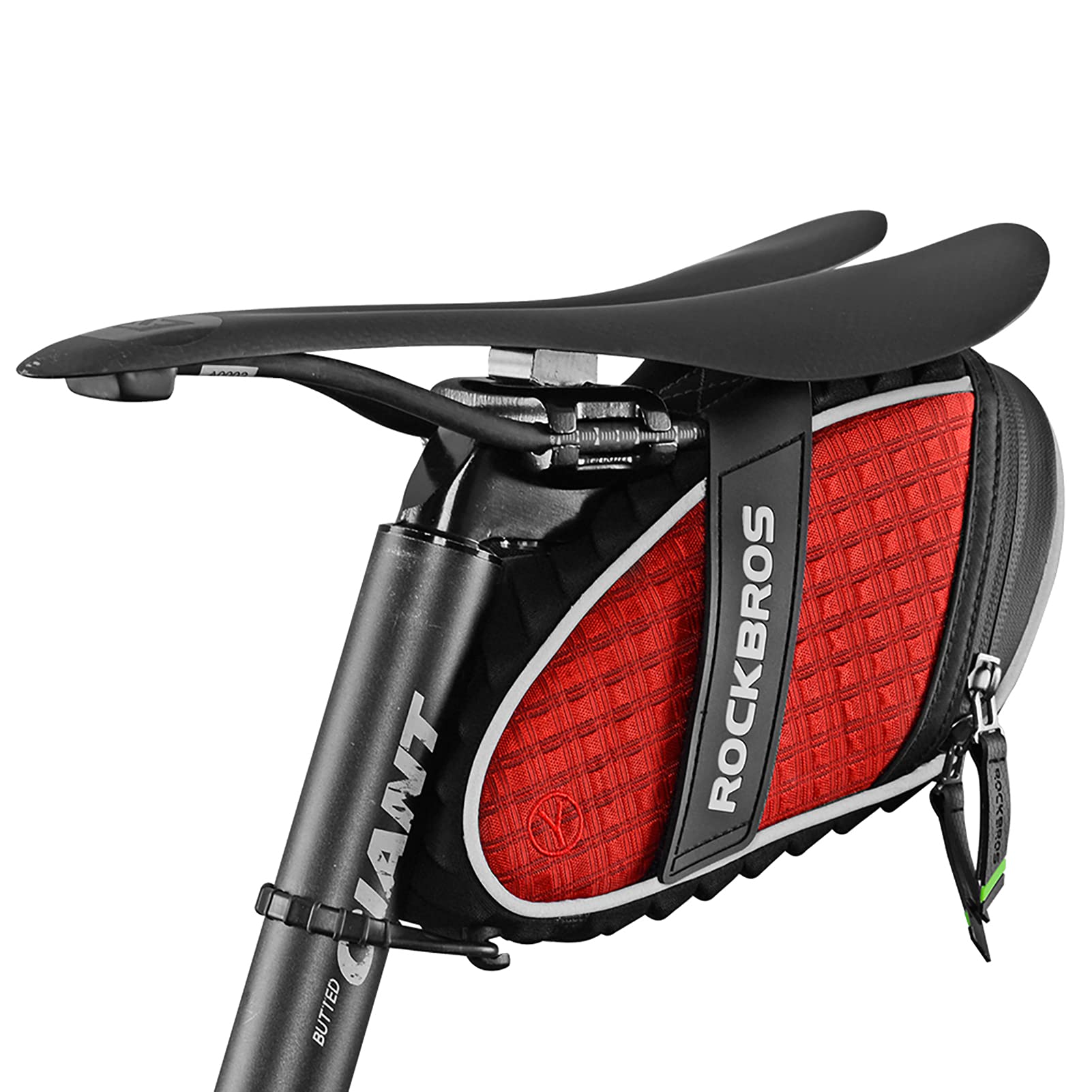 ROCKBROS Bicycle Saddle Bag Under Seat 3D Shell Cycling Seat Pack #Size_Red