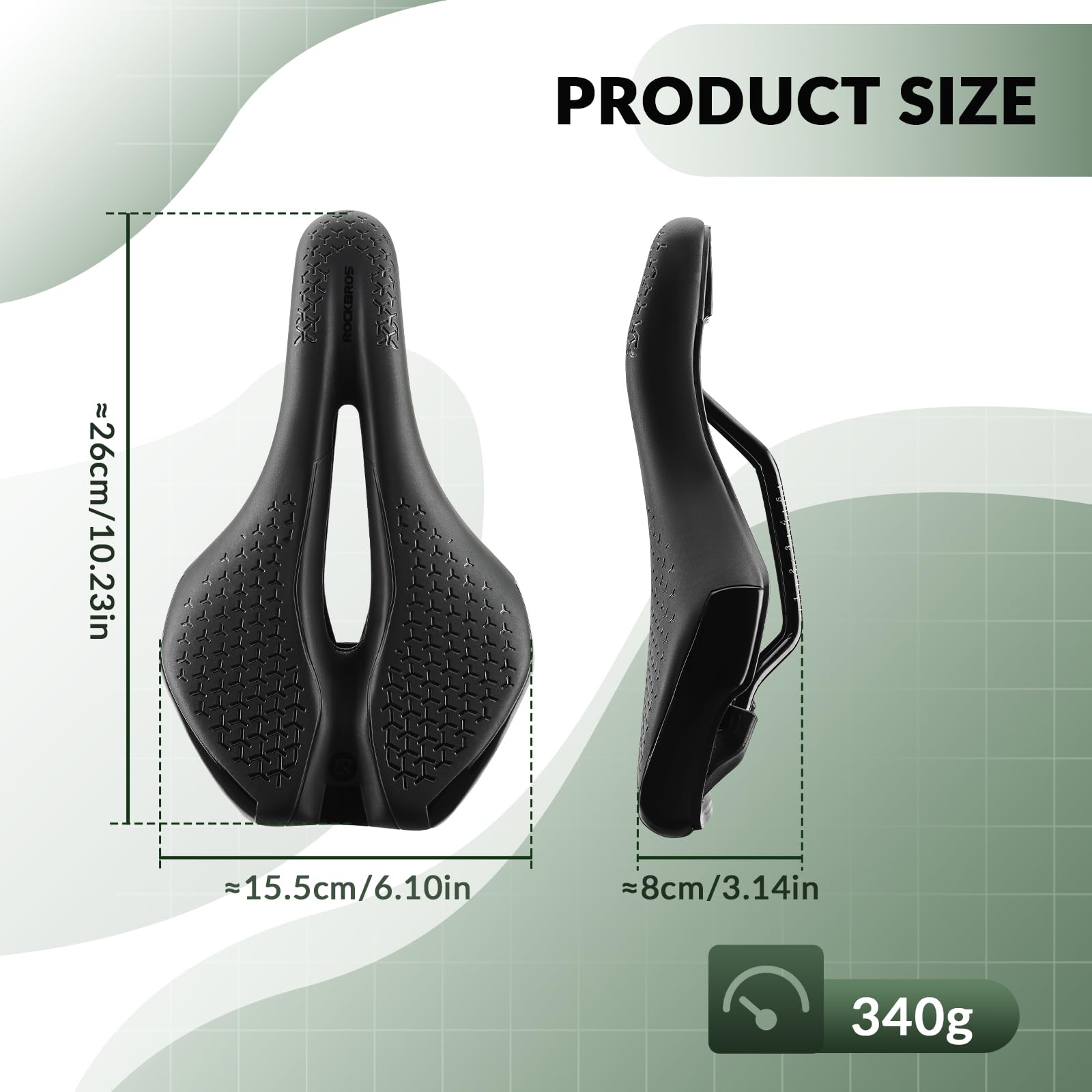 ROCKBROS Bicycle Seat Anti-Slip Memory Foam Breathable Bike Saddle