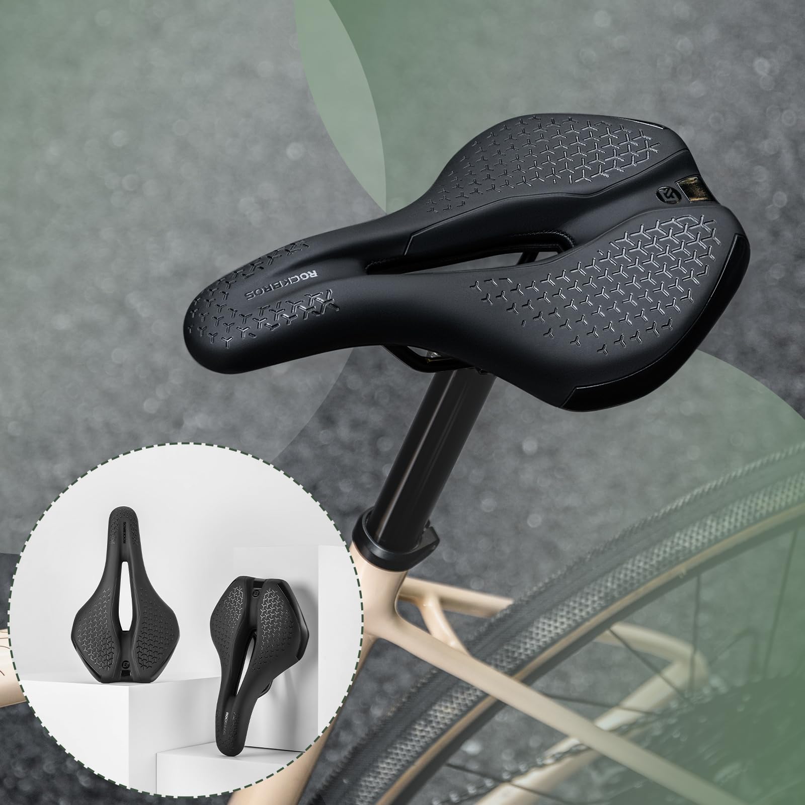 ROCKBROS Bicycle Seat Anti-Slip Memory Foam Breathable Bike Saddle