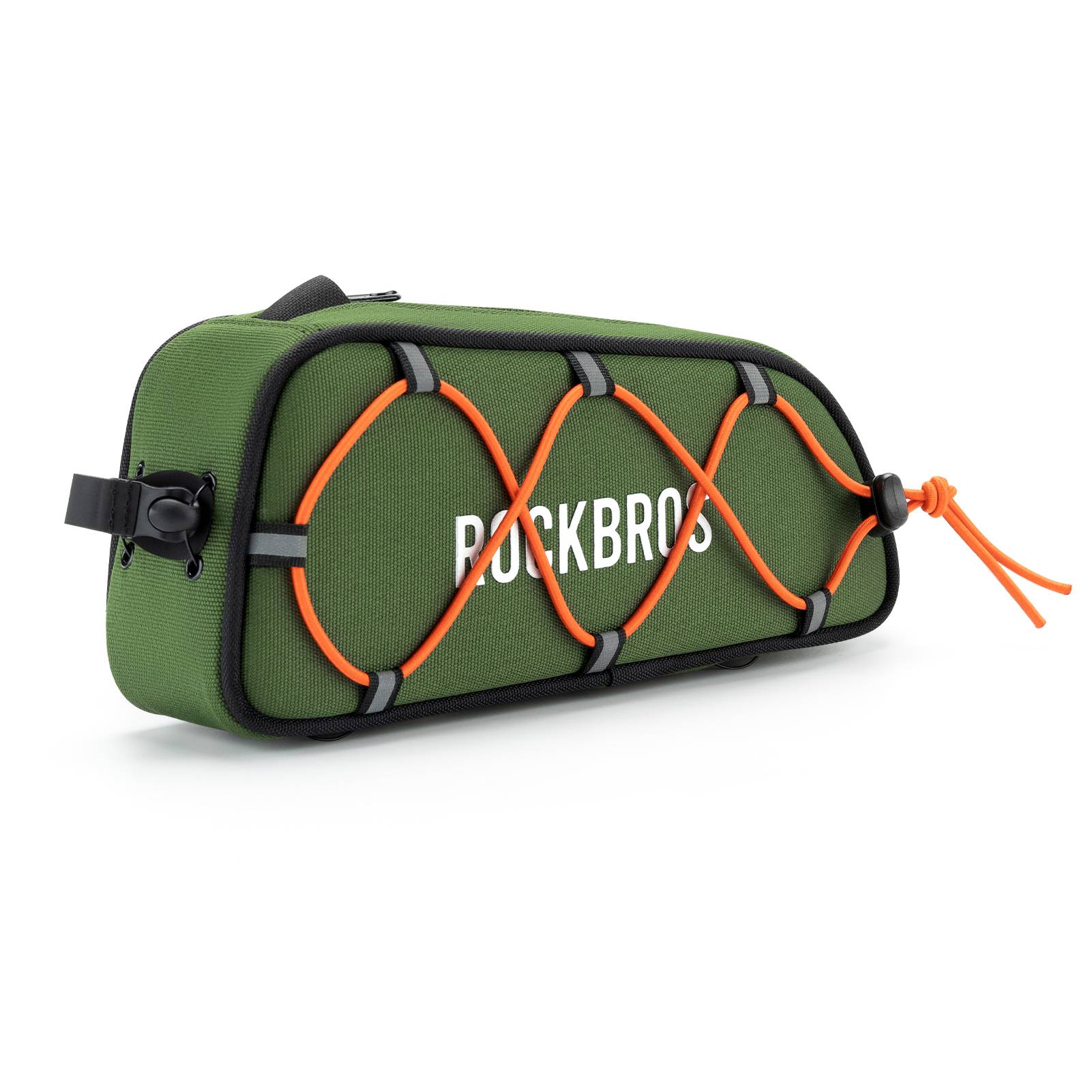 ROCKBROS Bicycle Top Tube Bag Frame Bag 0.7L Reflective Bicycle Bag #Color_Army Green
